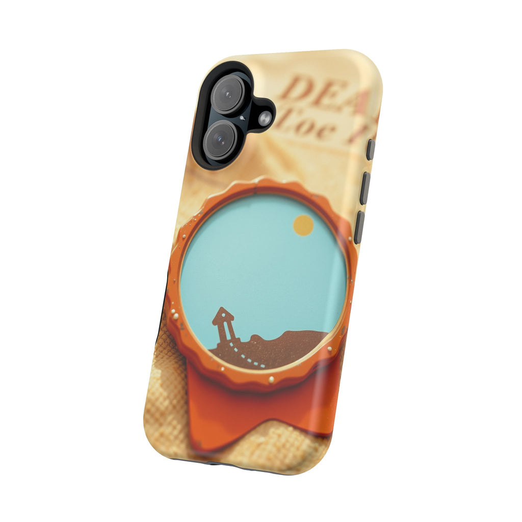 iPhone Burnt Orange And Sand Retro Travel Badge Soft Finish Everyday Case · iPho