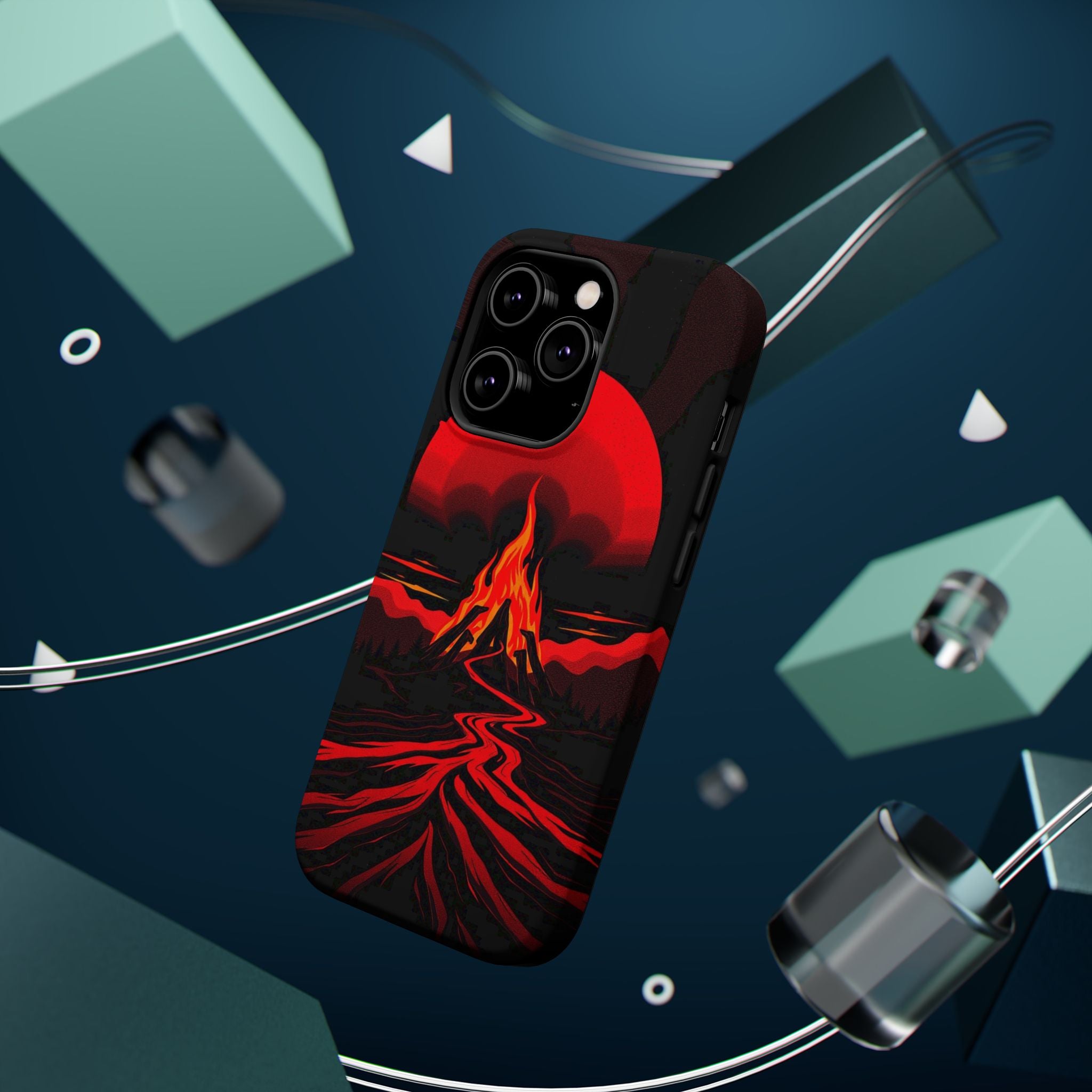 iPhone Black And Crimson Wildfire Glow Slim Everyday Designer Case · iPhone Case
