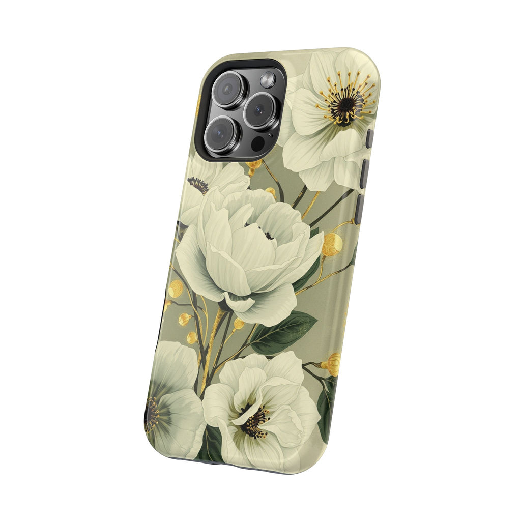 iPhone Sage And Ivory Floral Ink Wash Slim Everyday iPhone 14 Designer · iPhone