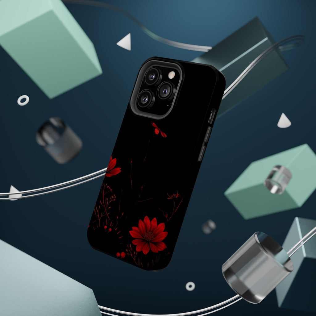 iPhone Black And Crimson Desert Flower Slim Everyday Designer Case · iPhone Case