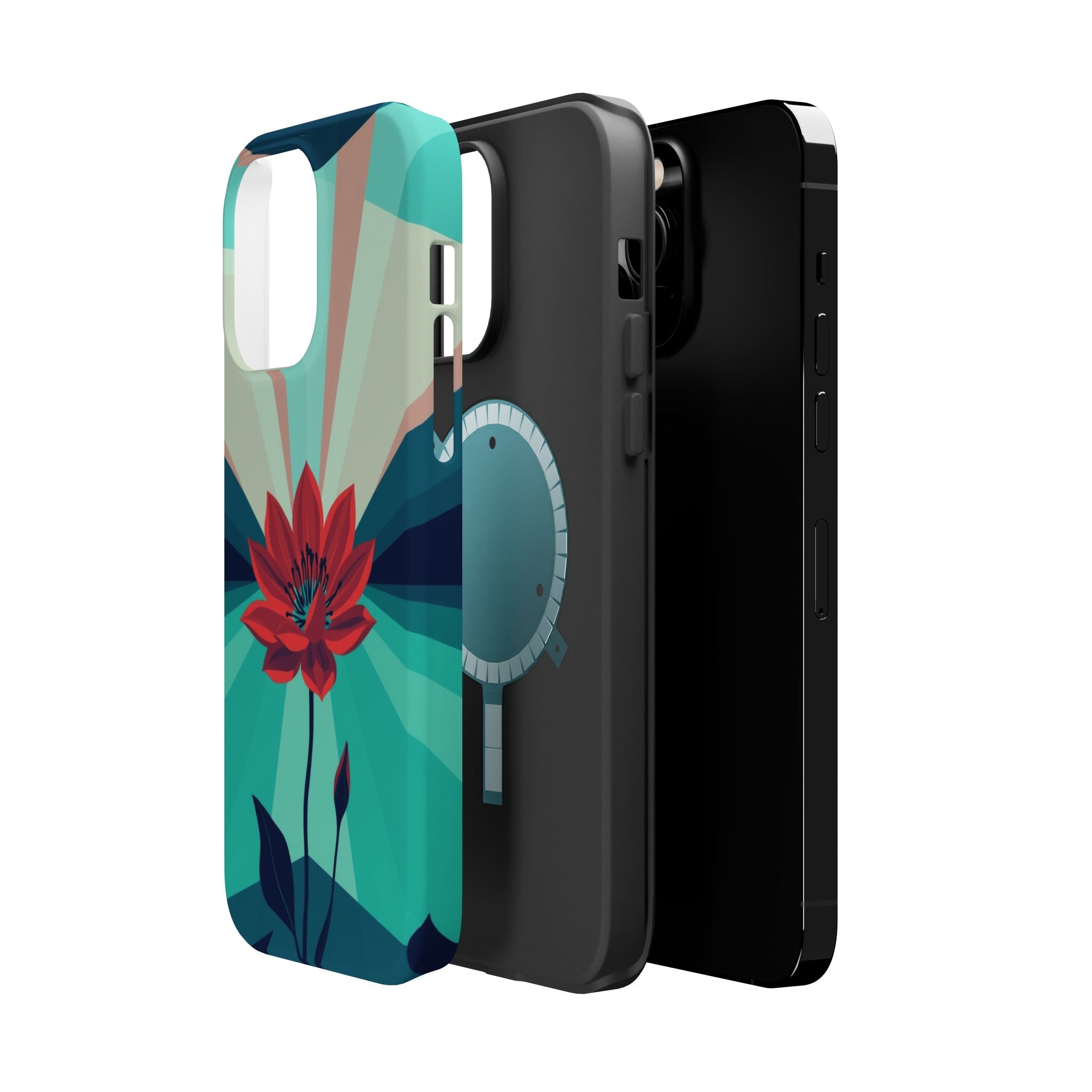iPhone Teal And Coral Night Bloomer Slim Everyday Designer Case · iPhone Case