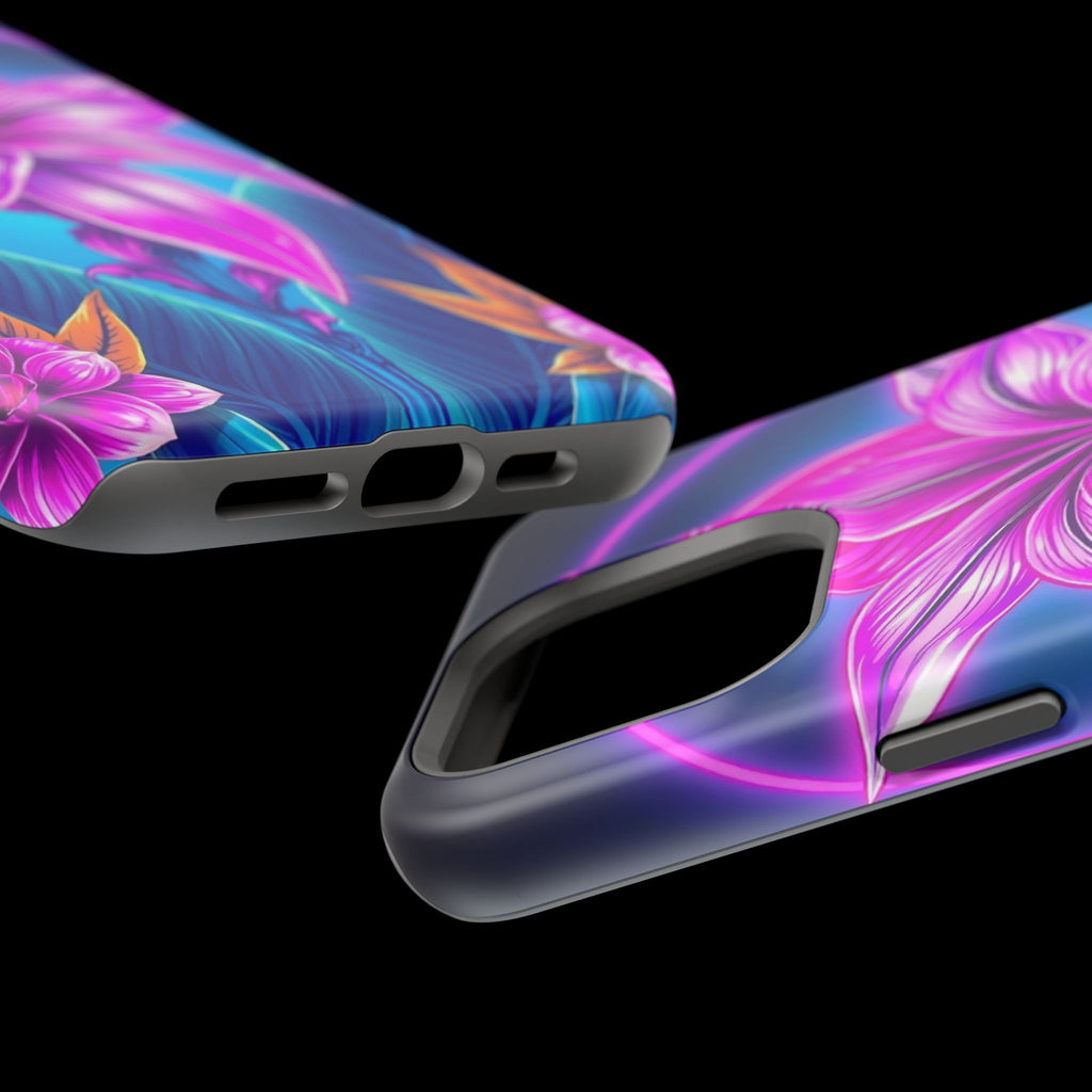 iPhone Tropical Bloom Neon Cyberpunk Slim Everyday Designer Case · iPhone Case
