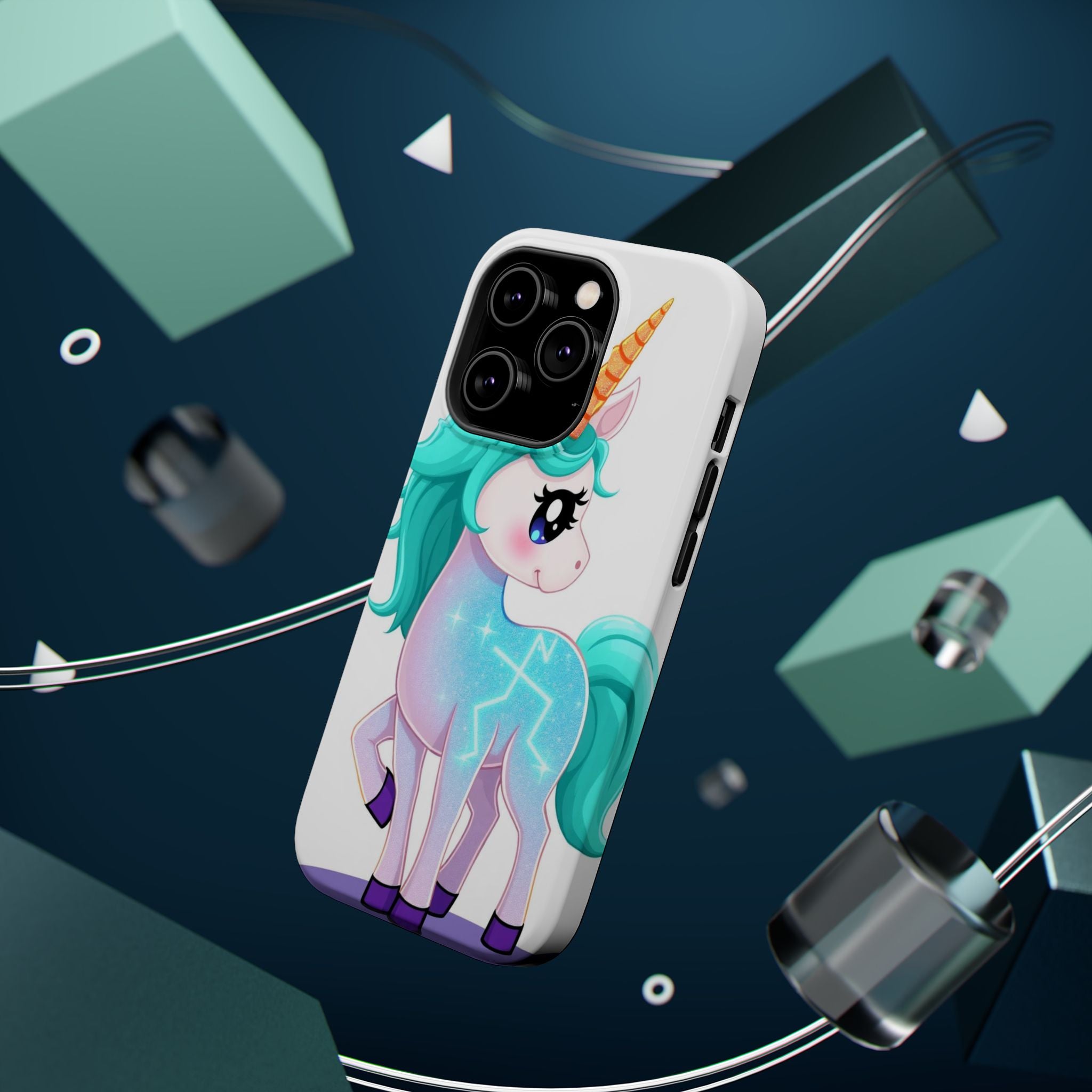 iPhone Turquoise Sparkle Unicorn Kids Fun iPhone Phone Case Gift · iPhone Case