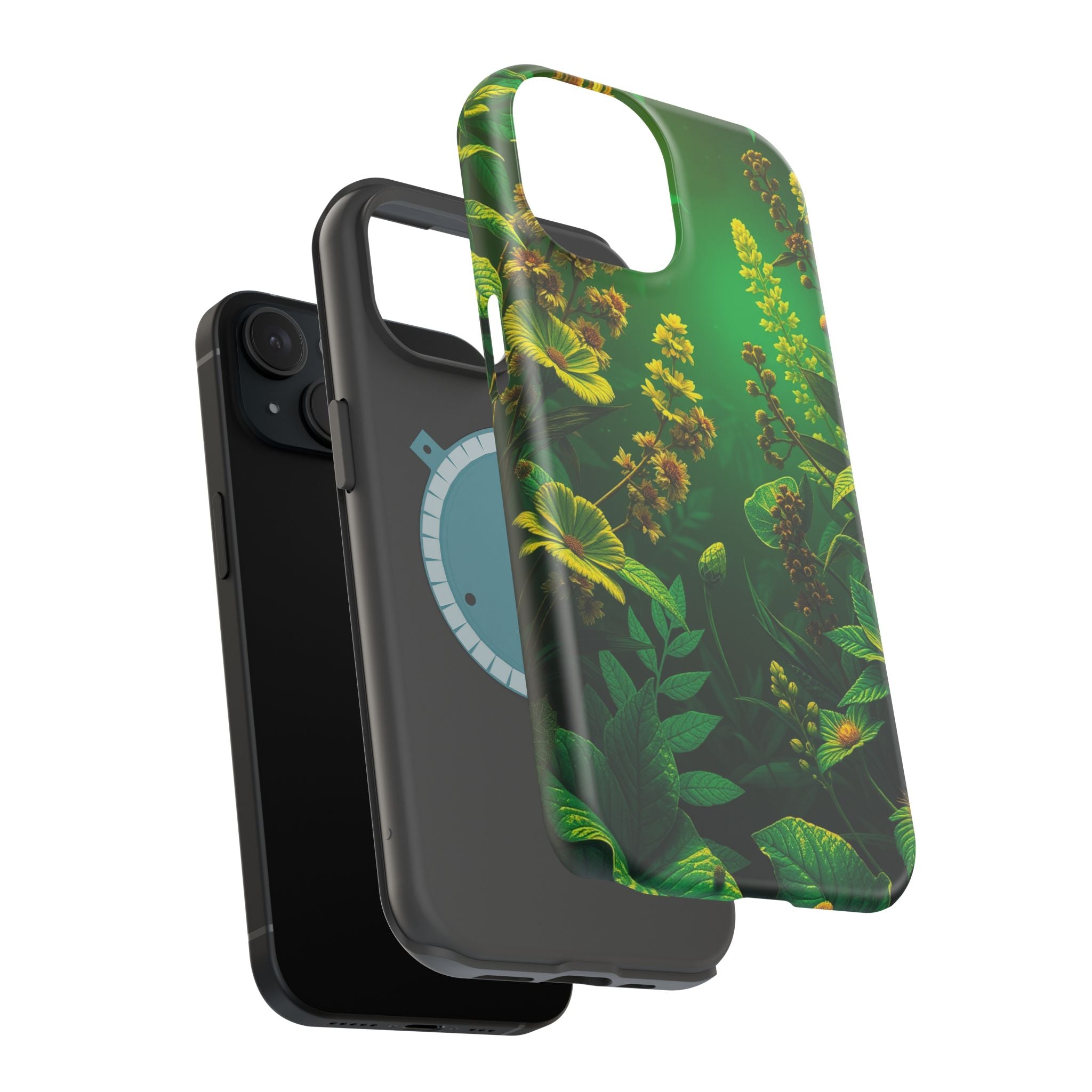 iPhone Emerald Green And Gold Vintage Botanicals Print Slim Snap Case · iPhone C