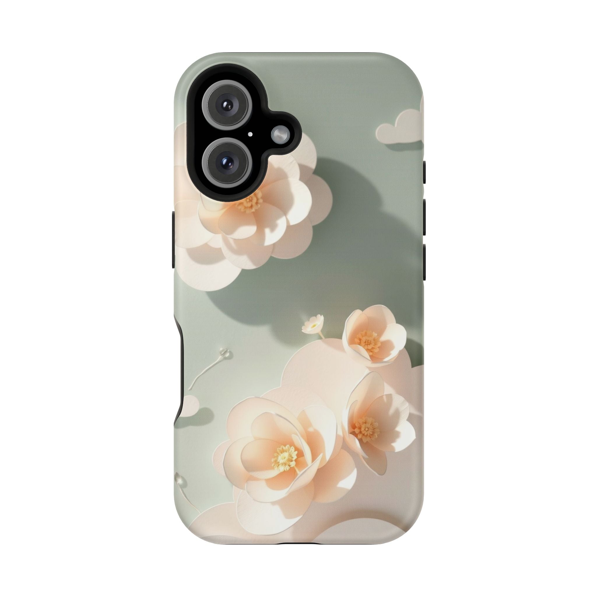 iPhone Sage And Ivory Pastel Floral Cloud Slim iPhone Everyday Designer · iPhone