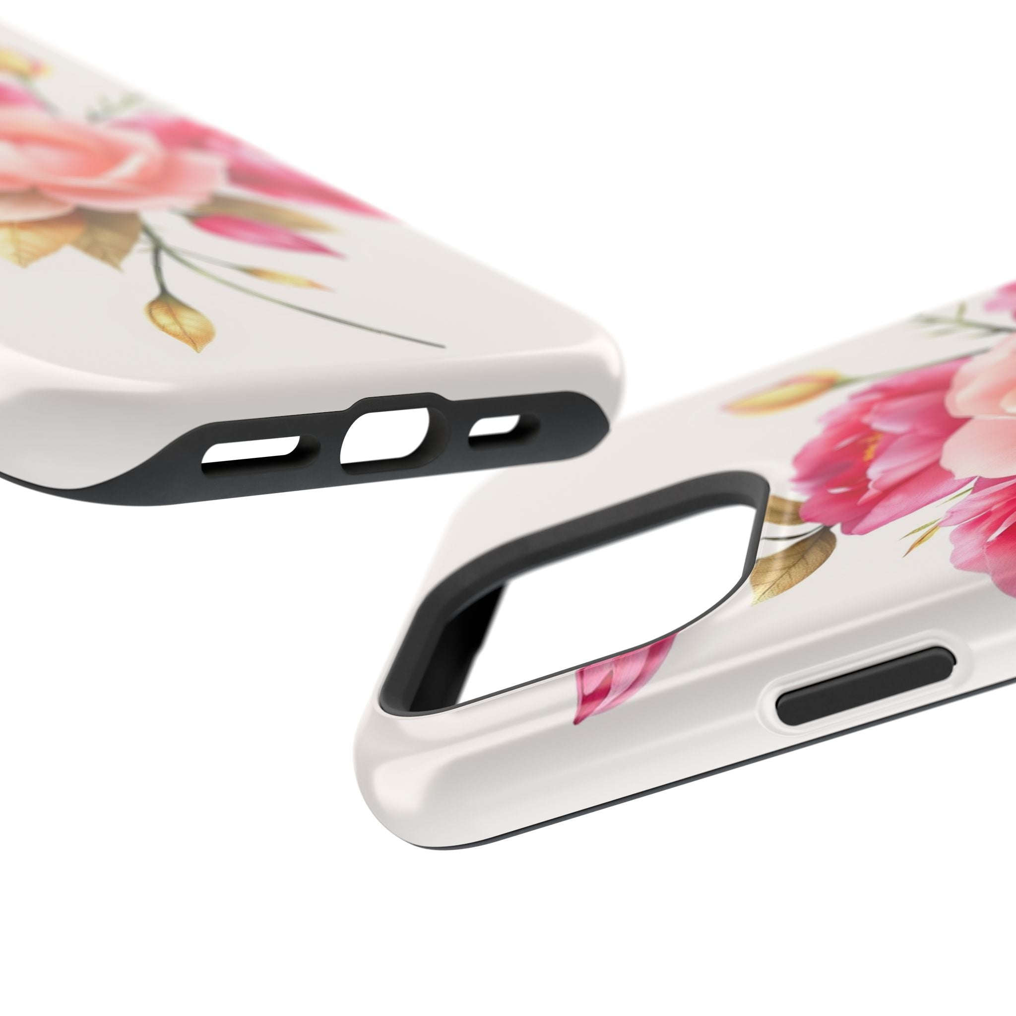 iPhone Rose Pink And Cream Neon Floral Slim Everyday Designer Case · iPhone Case