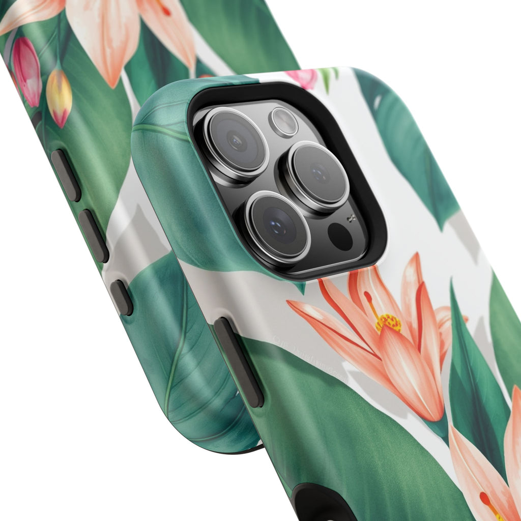 iPhone Tropical Bloom Sage And Ivory Slim Snap Case Gal · iPhone Case