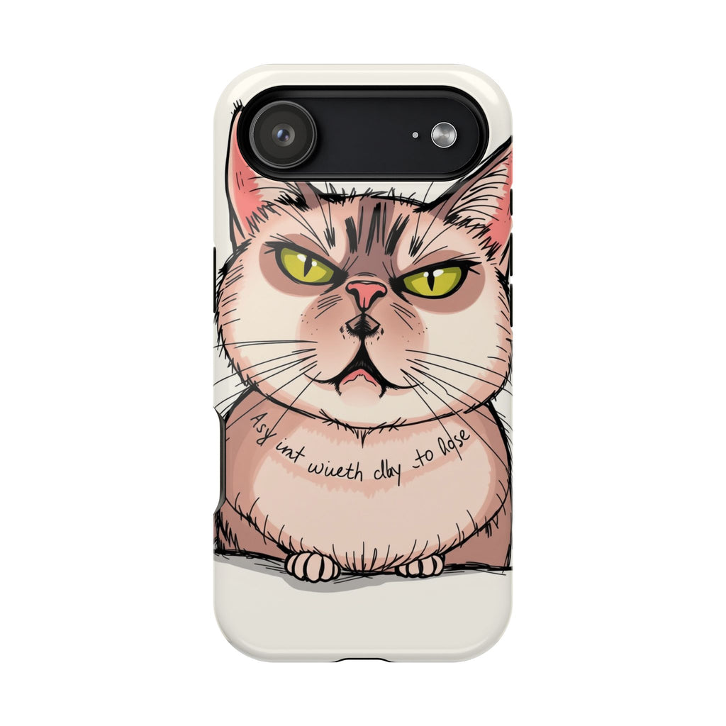 iPhone Sarcastic Cat Verdict Hand-Drawn Sketch Soft Finish Everyday Case · iPhon