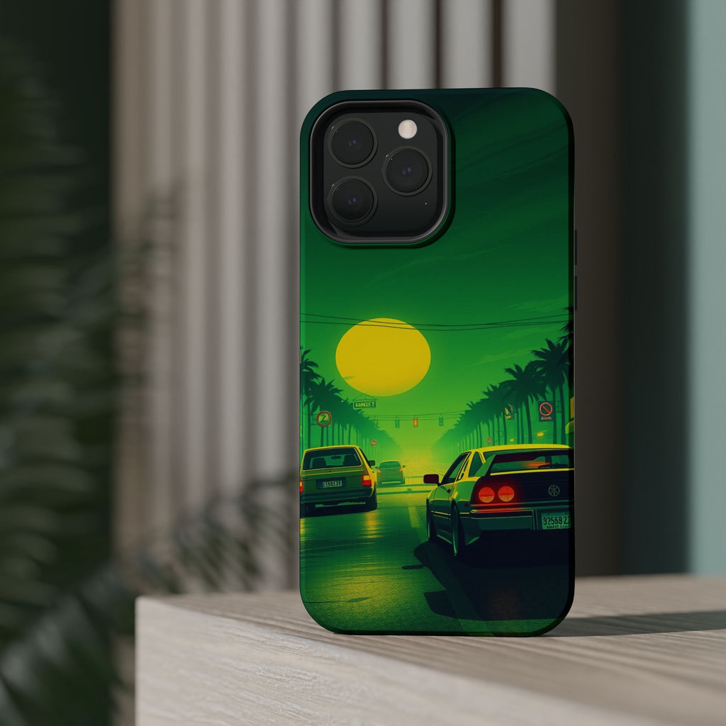 iPhone Dreamy Sunset Drive 80s Design Slim Everyday Designer Case · iPhone Case