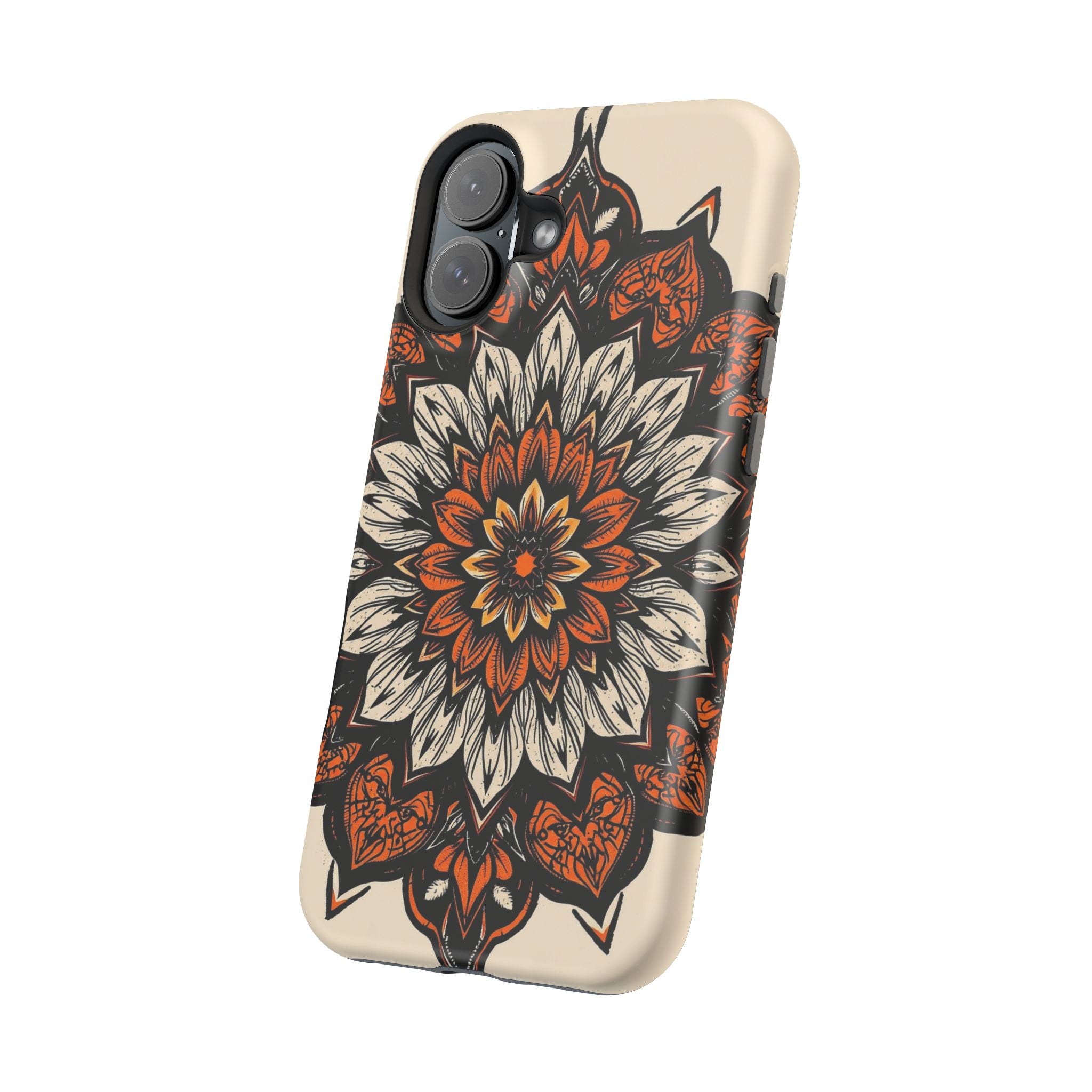 iPhone Burnt Orange And Sand Floral Mandala Slim Snap Cas Carry Case · iPhone Ca