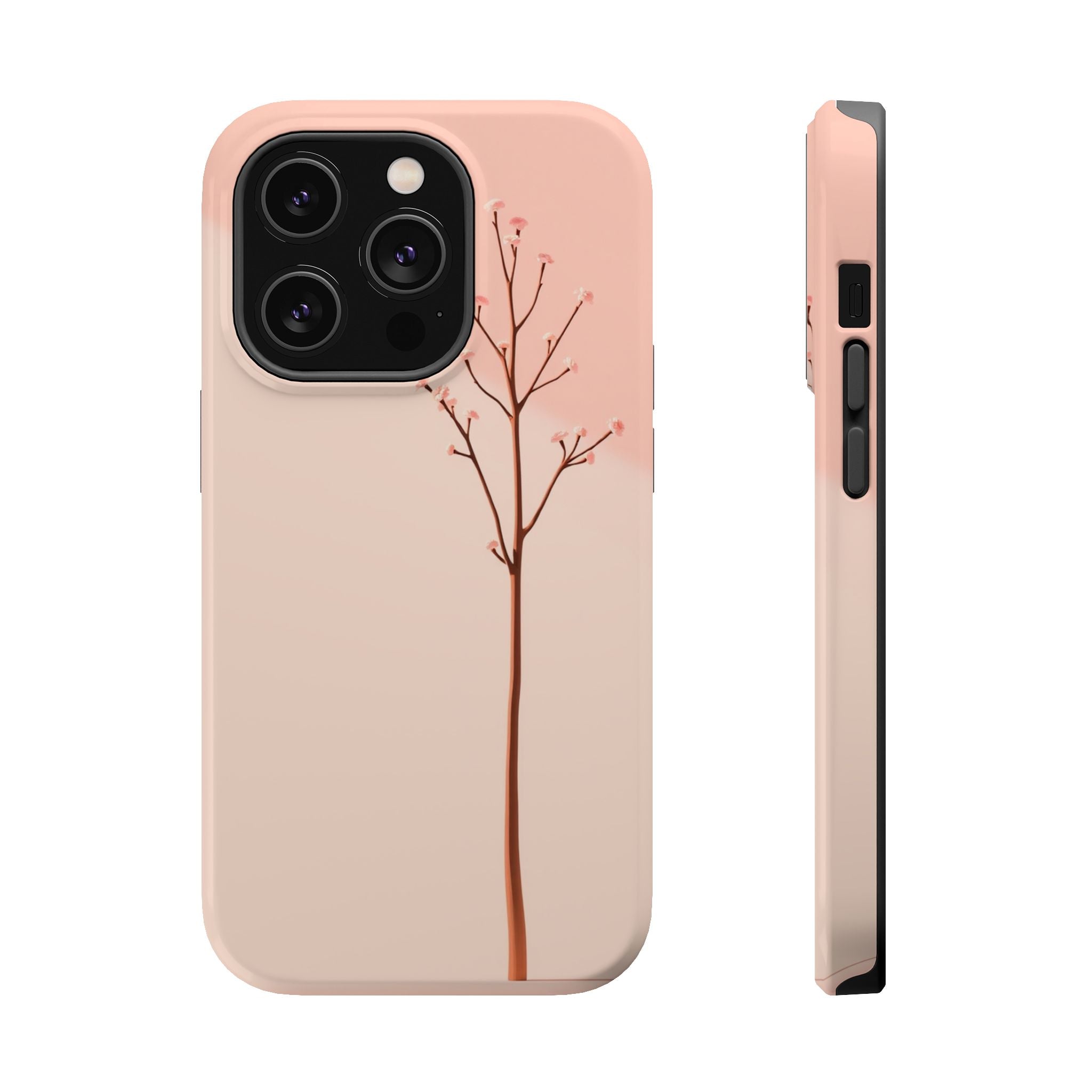 iPhone Rose Pink And Cream Minimalist Stem Slim iPhone Everyday · iPhone Case