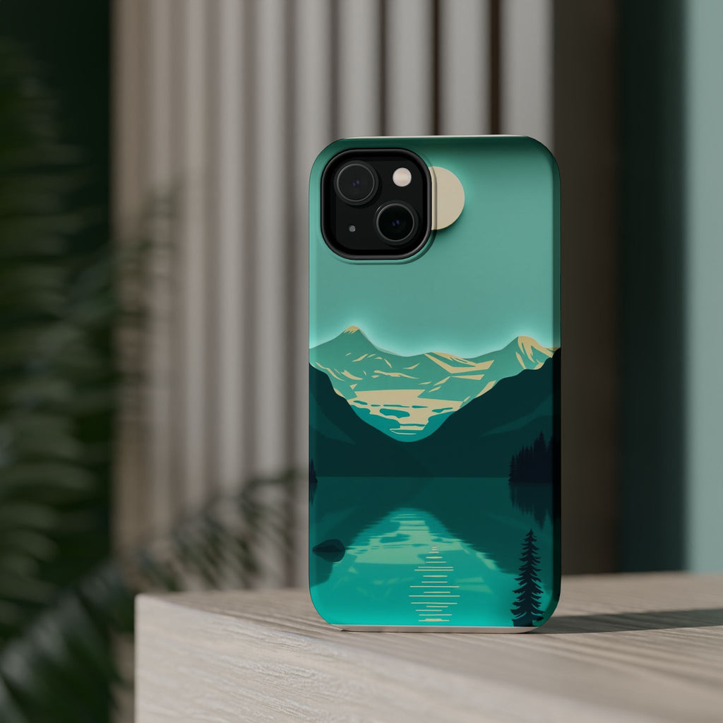 iPhone Glacier Lake Paper Cut Art Bold Modern Everyday Snap Case · iPhone Case