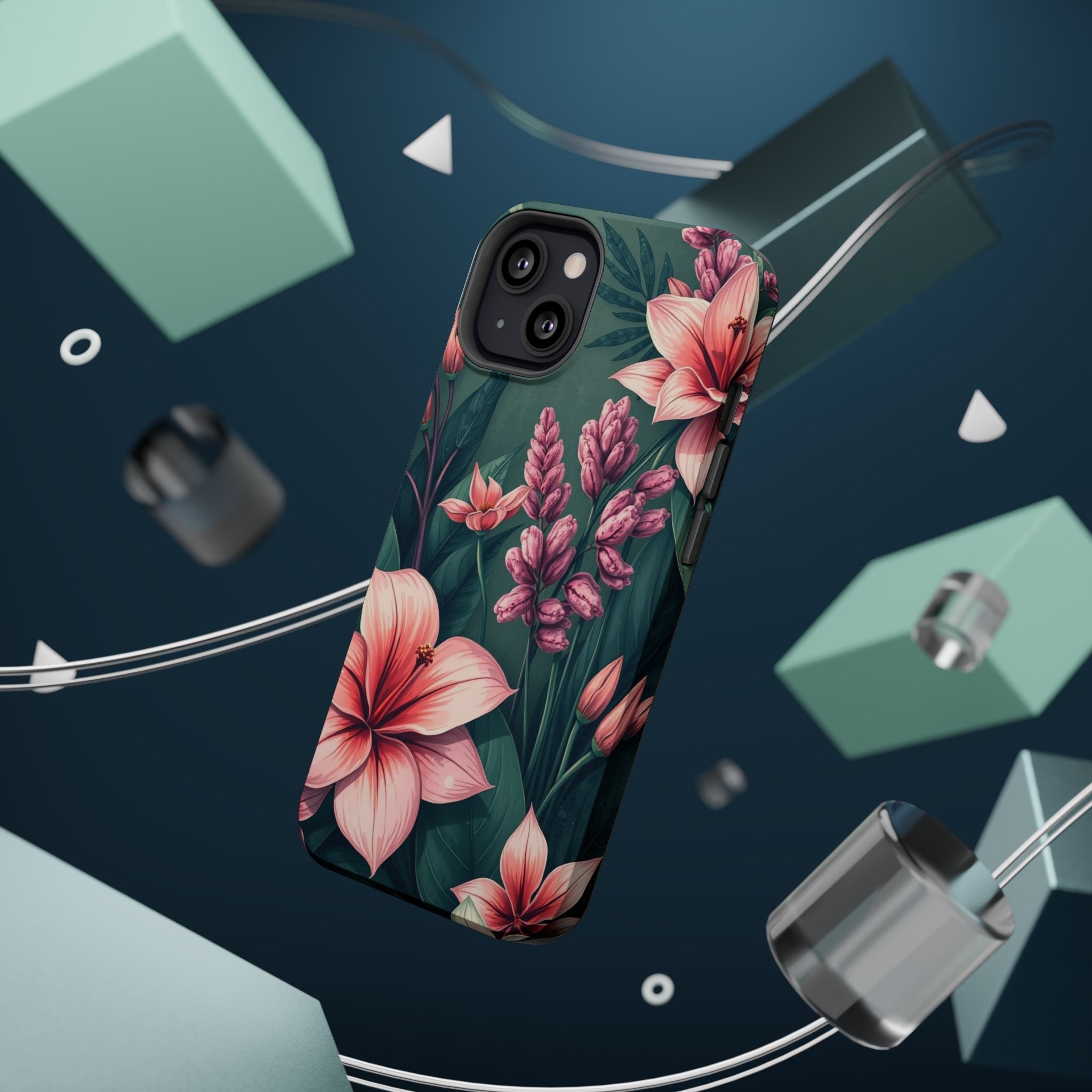 iPhone Mint And Blush Jungle Floral Slim Everyday Designer Case · iPhone Case