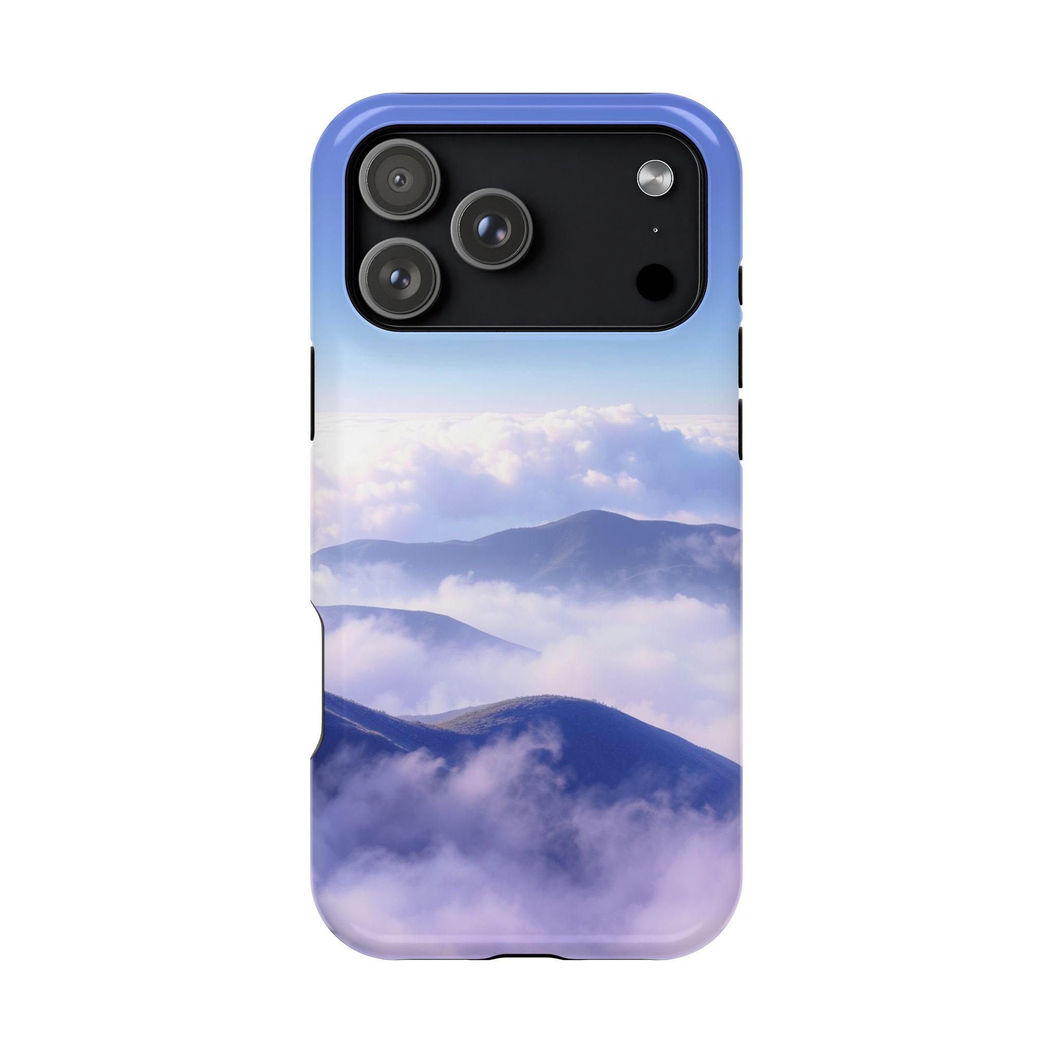 iPhone Dreamy Fog Rolling Over Hills Design Soft iPhone 20 Finish · iPhone Case