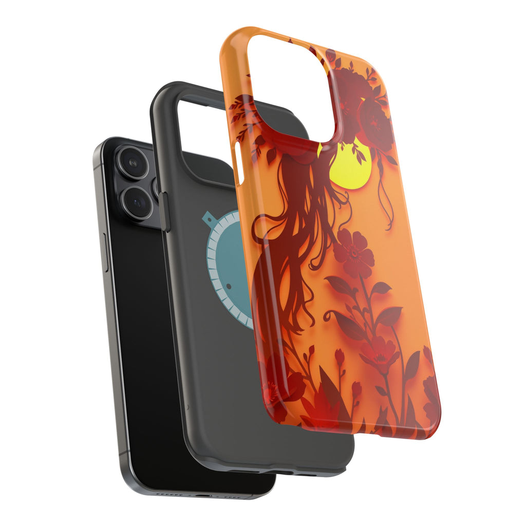 iPhone Sunset Amber And Peach Floral Crown Slim iPhone Everyday · iPhone Case
