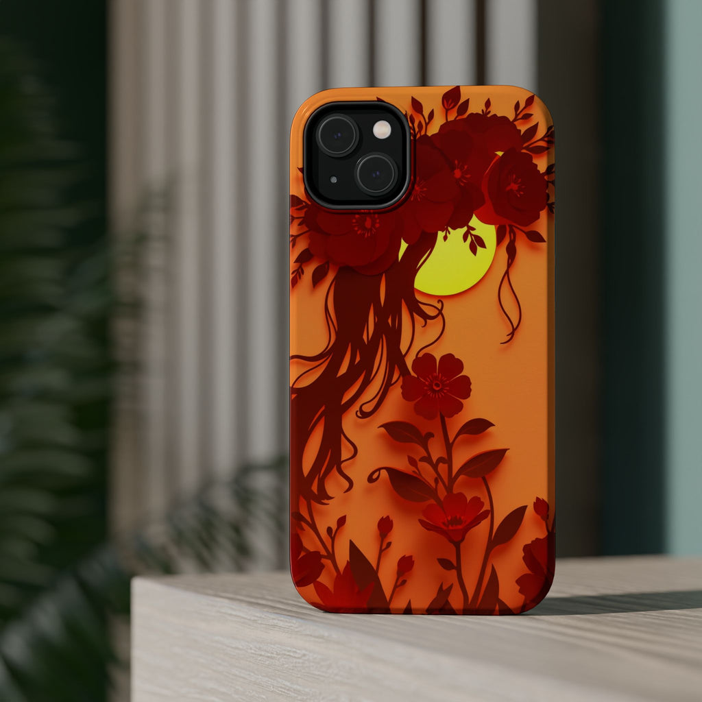 iPhone Sunset Amber And Peach Floral Crown Slim iPhone Everyday · iPhone Case