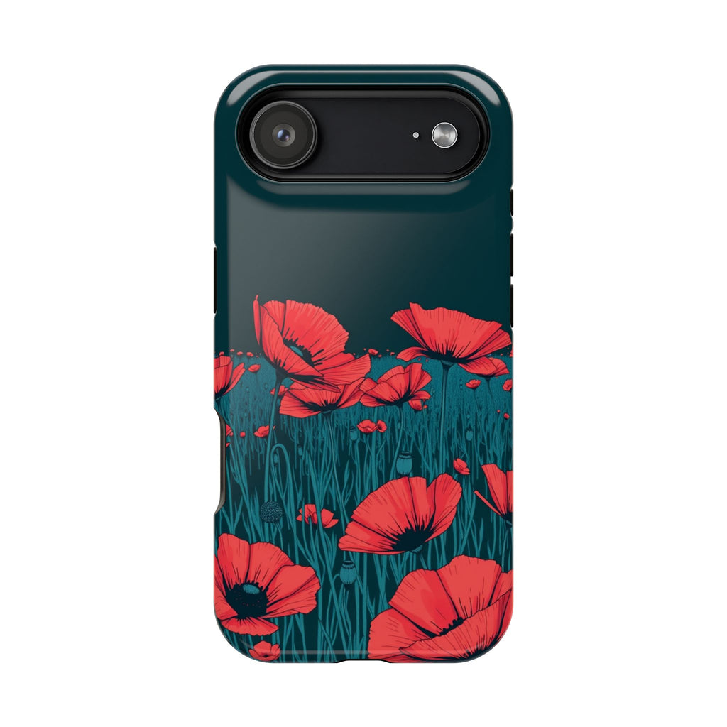 iPhone Poppy Field Dark Gothic Ink Clean Minimal Snap Cas Slim Snap Case · iPhon