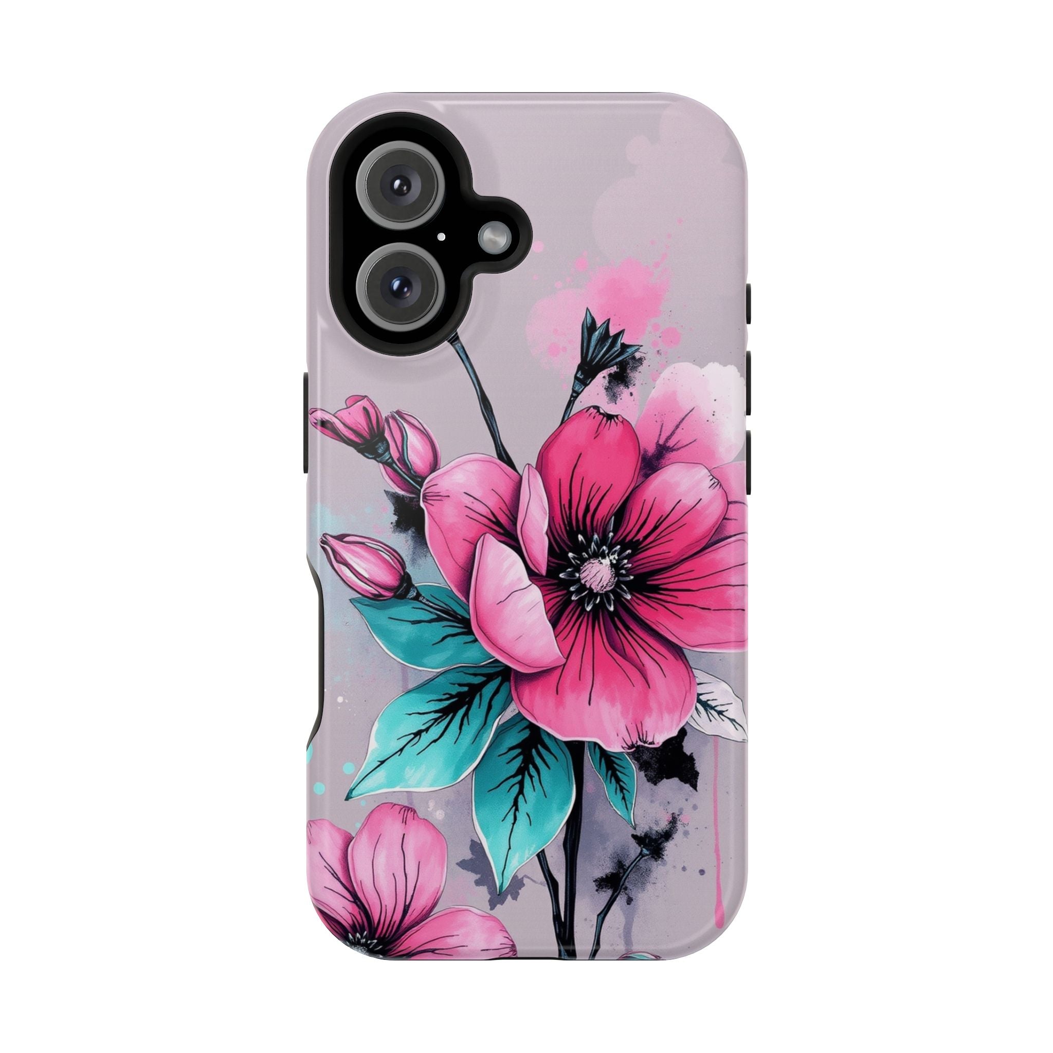 iPhone Mint And Blush Floral Ink Wash Slim Everyday Designer Case · iPhone Case
