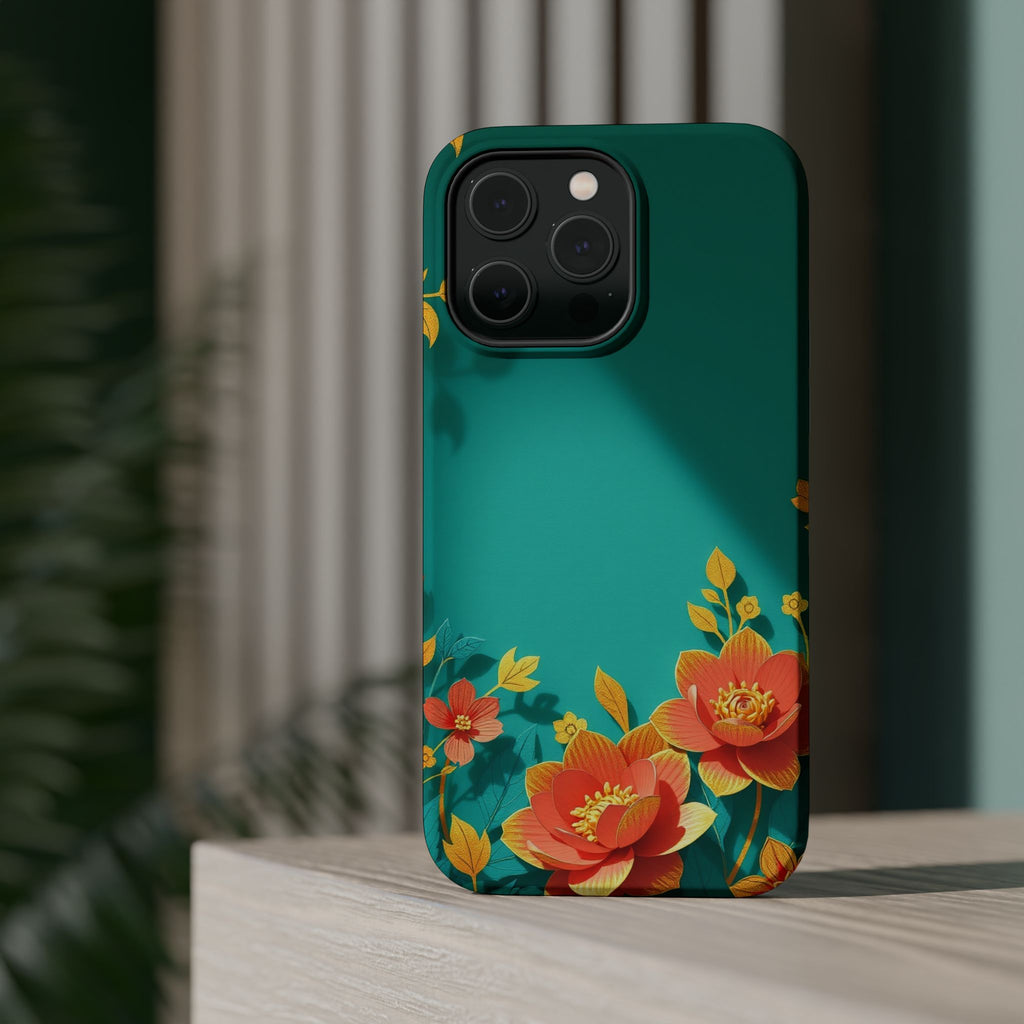 iPhone Floral Gold Foil Paper Cut Art Slim Everyday Designer Case · iPhone Case
