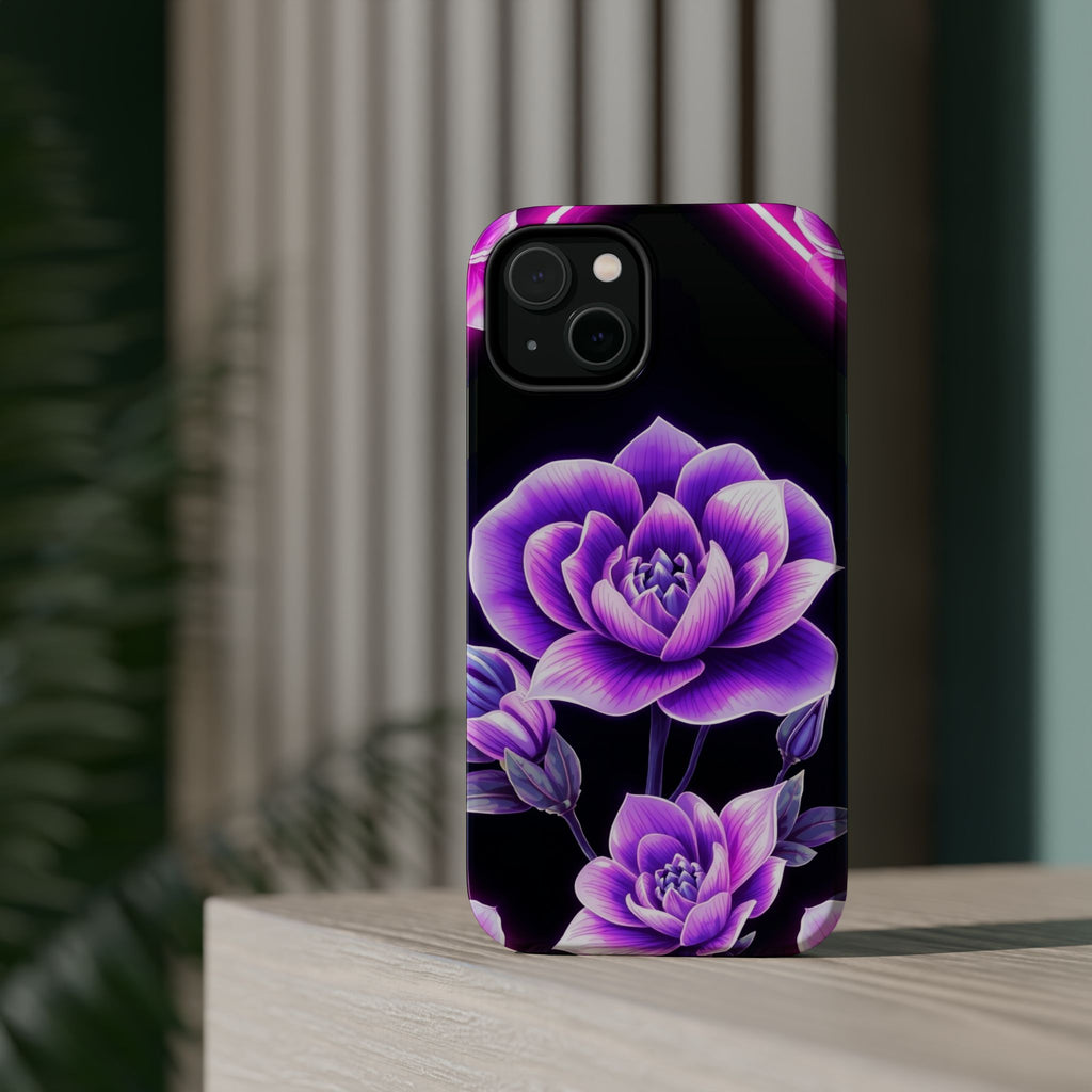 iPhone Floral Ombre Neon Cyberpunk Bold Modern Everyday Snap Case · iPhone Case