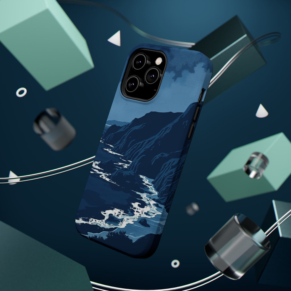 iPhone Midnight Blue And Silver Hibiscus Coast Carry Case Slim Snap Case · iPhon