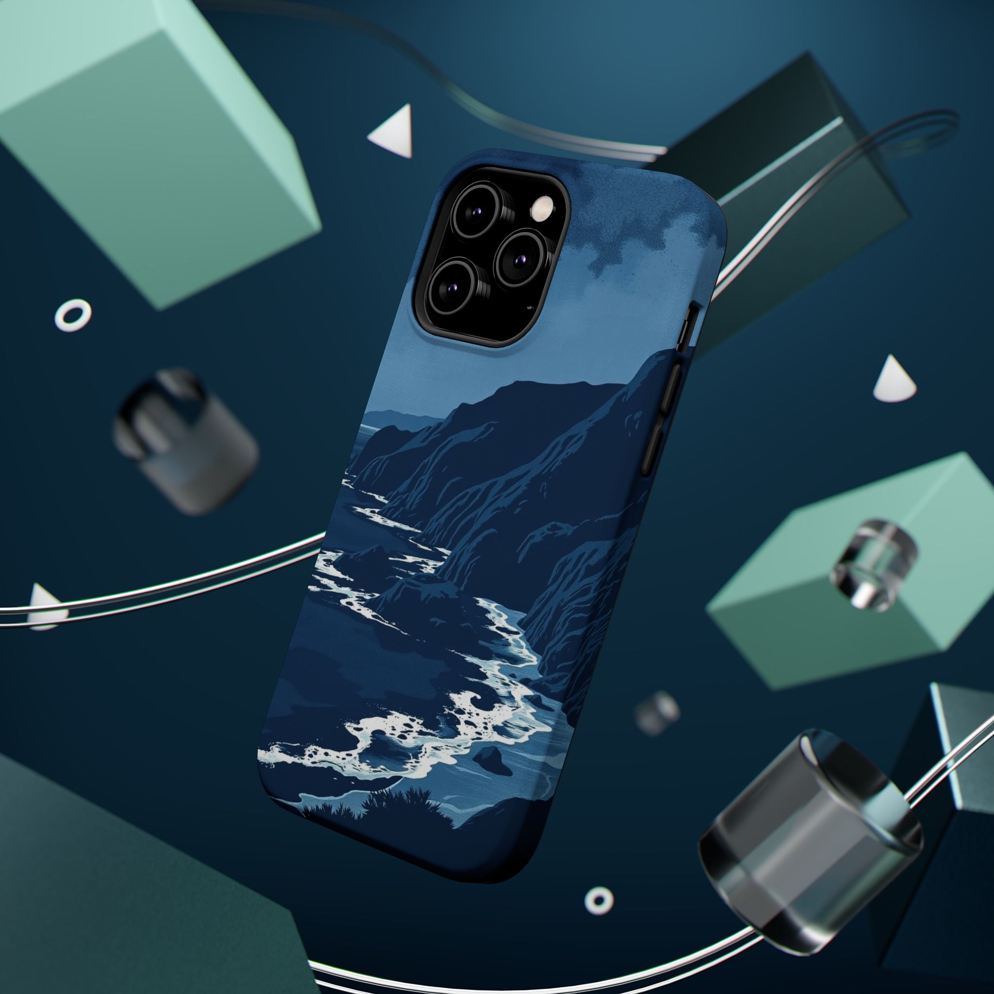 iPhone Midnight Blue And Silver Hibiscus Coast Carry Case Slim Snap Case · iPhon