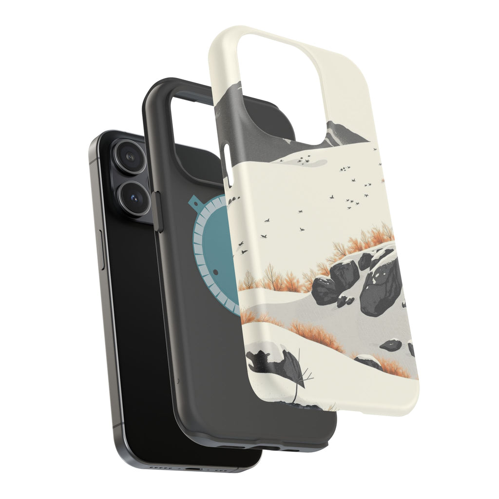 iPhone Snow Field Risograph Print Bold Modern Everyday Snap Case · iPhone Case