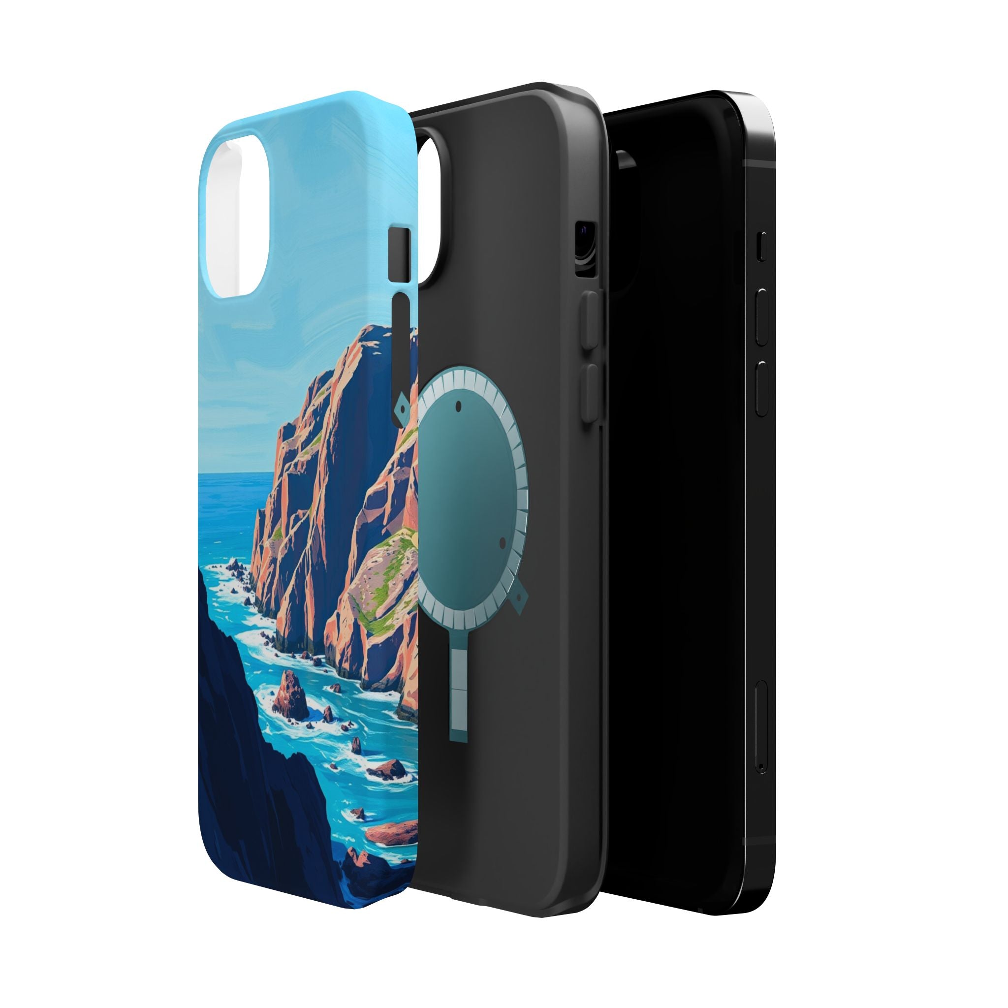 iPhone Rocky Coastline Oil Painting Impressionist iPhone Clean Minimal · iPhone