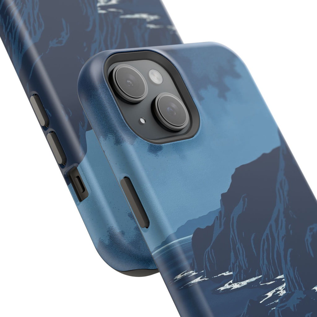 iPhone Midnight Blue And Silver Hibiscus Coast Carry Case Slim Snap Case · iPhon
