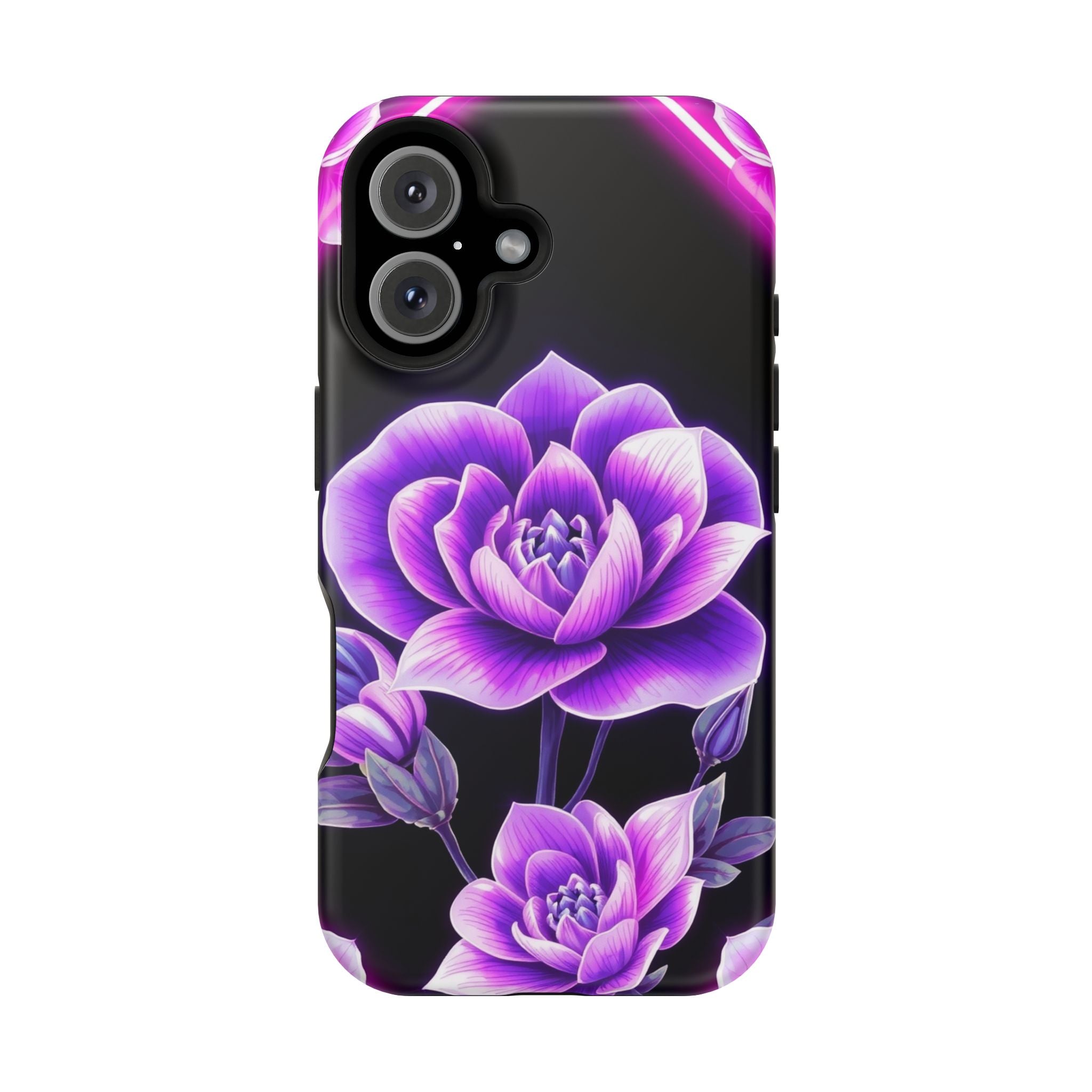 iPhone Floral Ombre Neon Cyberpunk Bold Modern Everyday Snap Case · iPhone Case