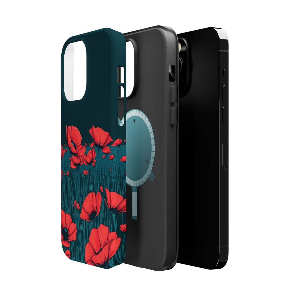 iPhone Poppy Field Dark Gothic Ink Clean Minimal Snap Cas Slim Snap Case · iPhon