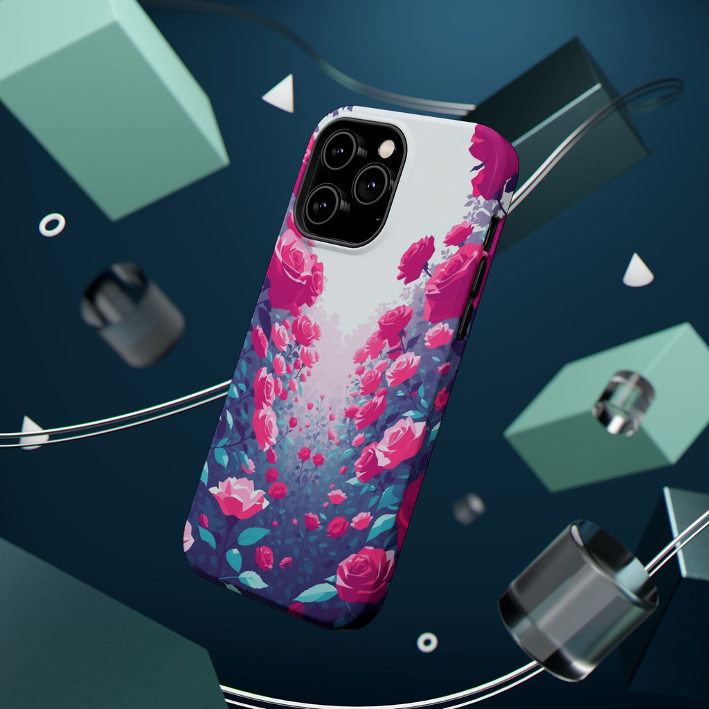 iPhone Cyan And Magenta Rose Garden Slim Everyday Designer Case · iPhone Case