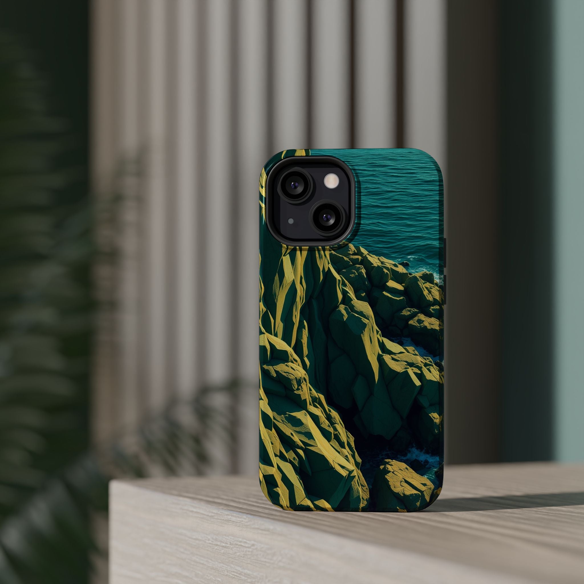 iPhone Emerald Green And Gold Rocky Coastline Slim iPhone Everyday · iPhone Case