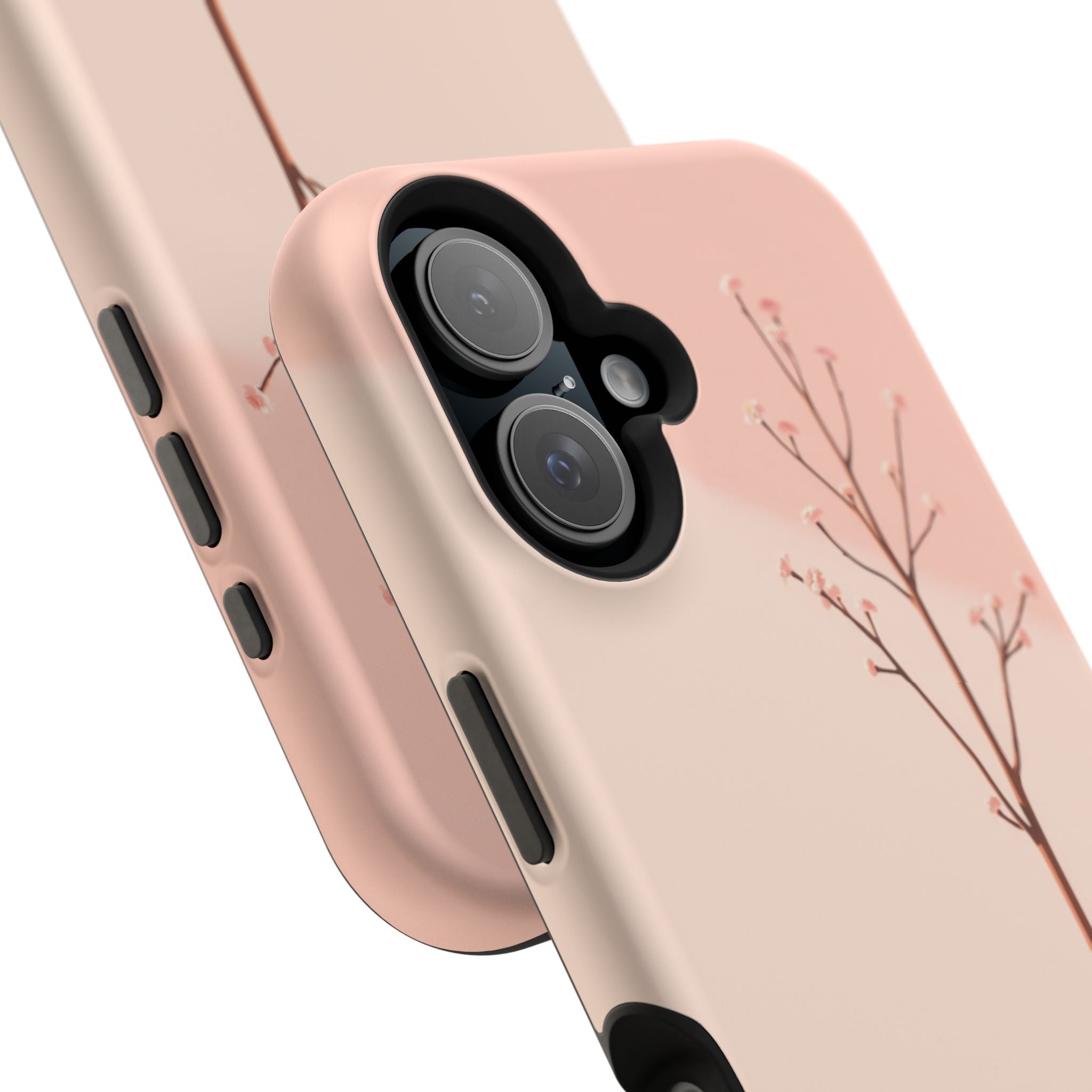 iPhone Rose Pink And Cream Minimalist Stem Slim iPhone Everyday · iPhone Case