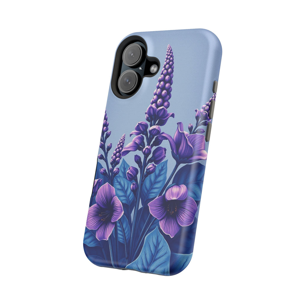 iPhone Indigo And Violet Botanical Illustration Soft iPhone Finish · iPhone Case