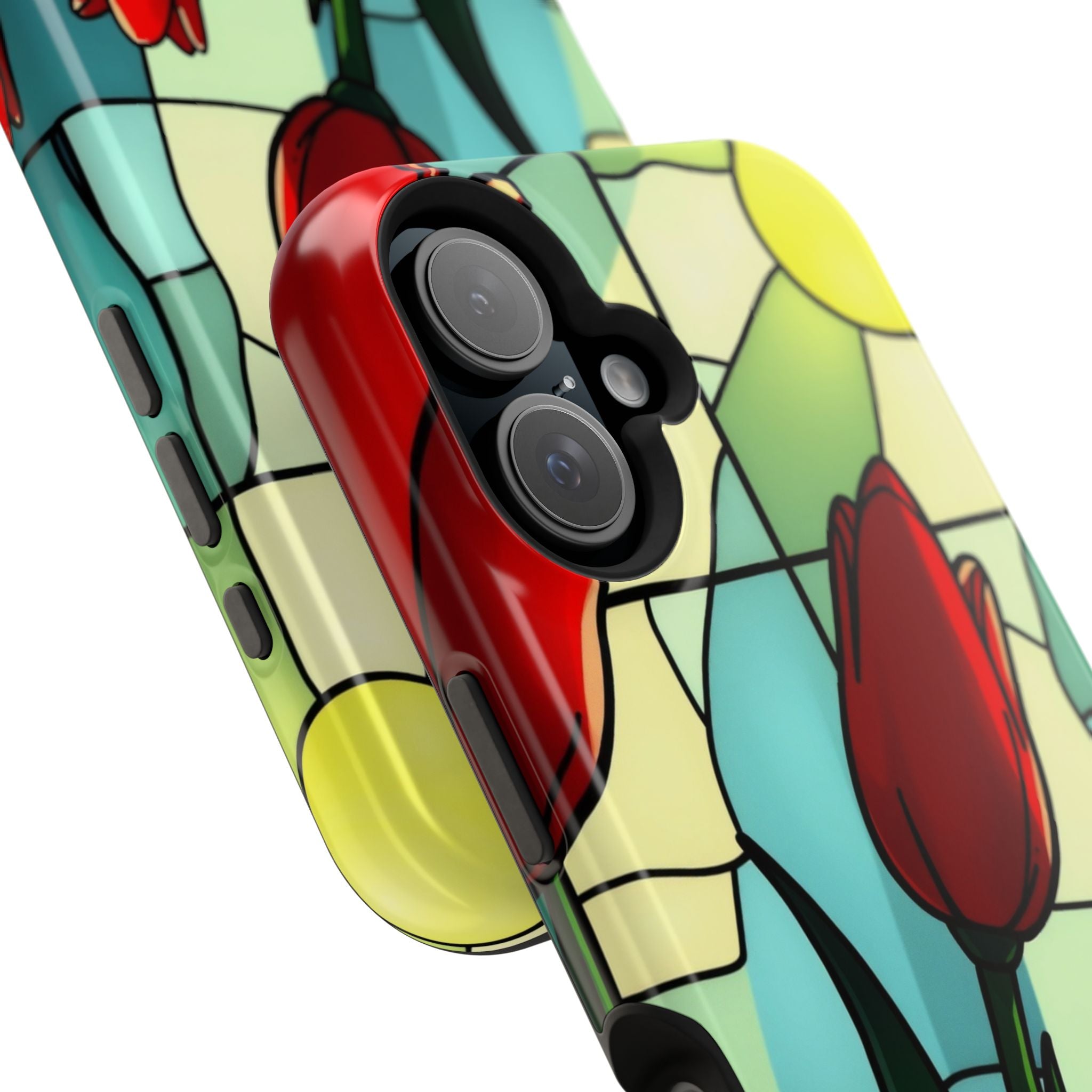 iPhone Tulip Row Stained Glass Slim Everyday Designer Case · iPhone Case