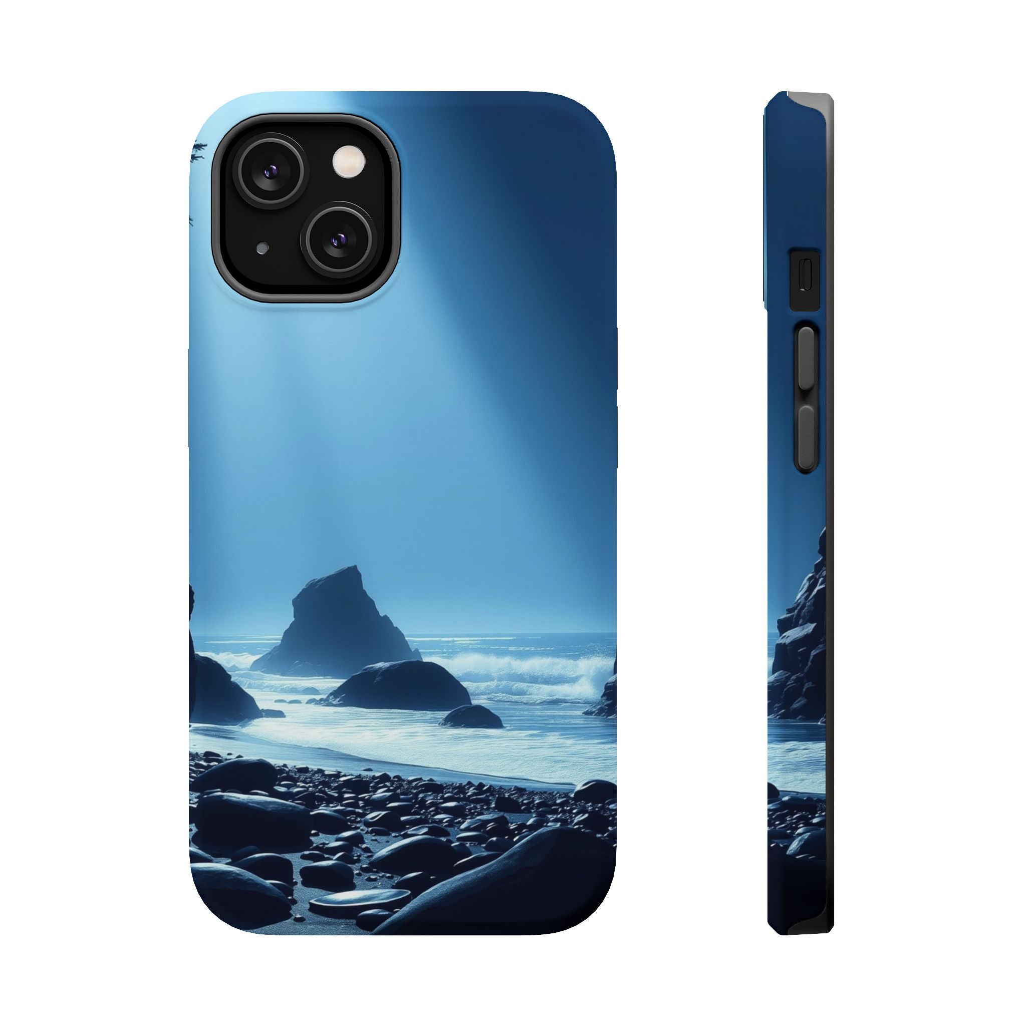 iPhone Midnight Blue And Silver Pebble Beach Slim iPhone Everyday · iPhone Case