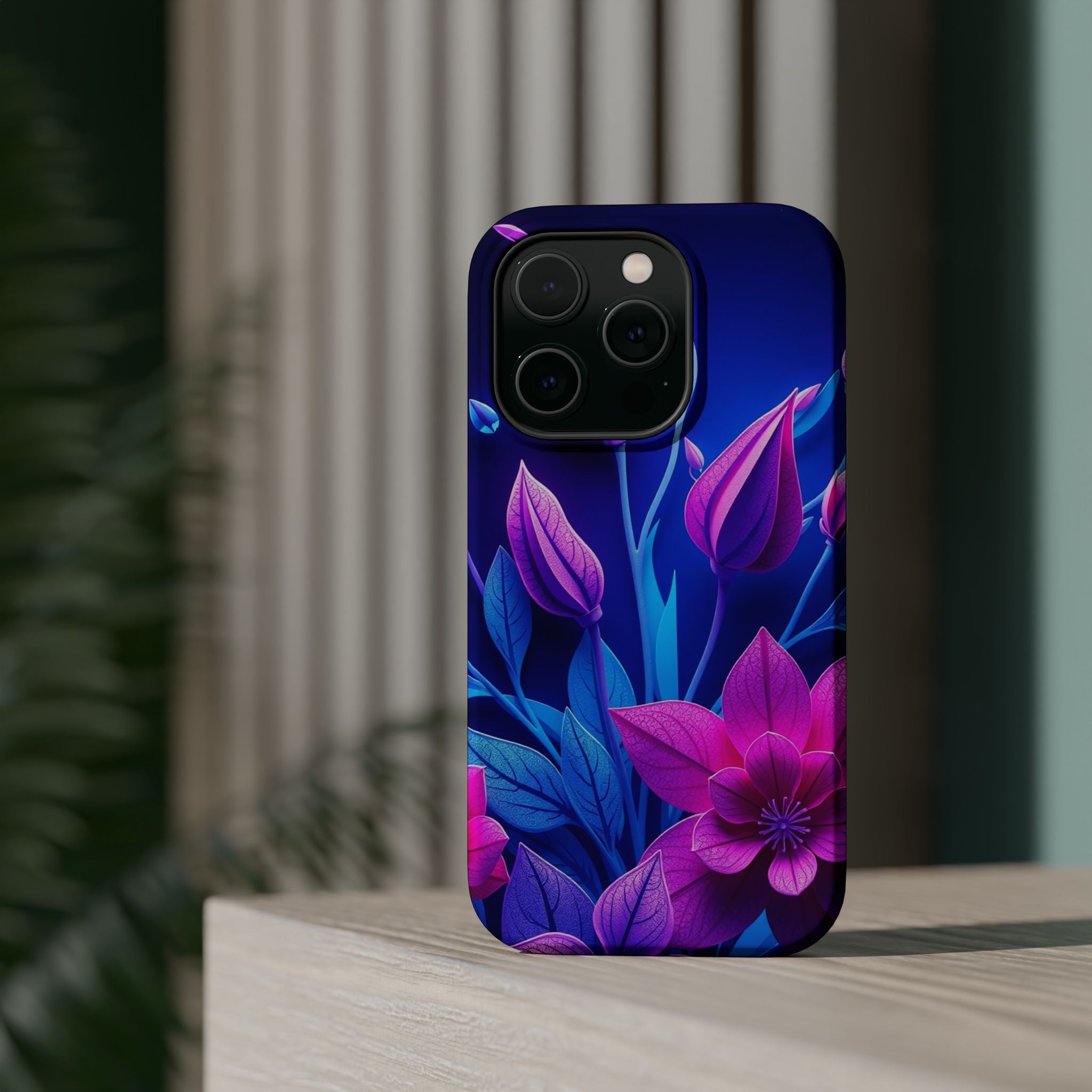 iPhone Neon Floral Paper Cut Art Bold Modern Everyday Snap Case · iPhone Case