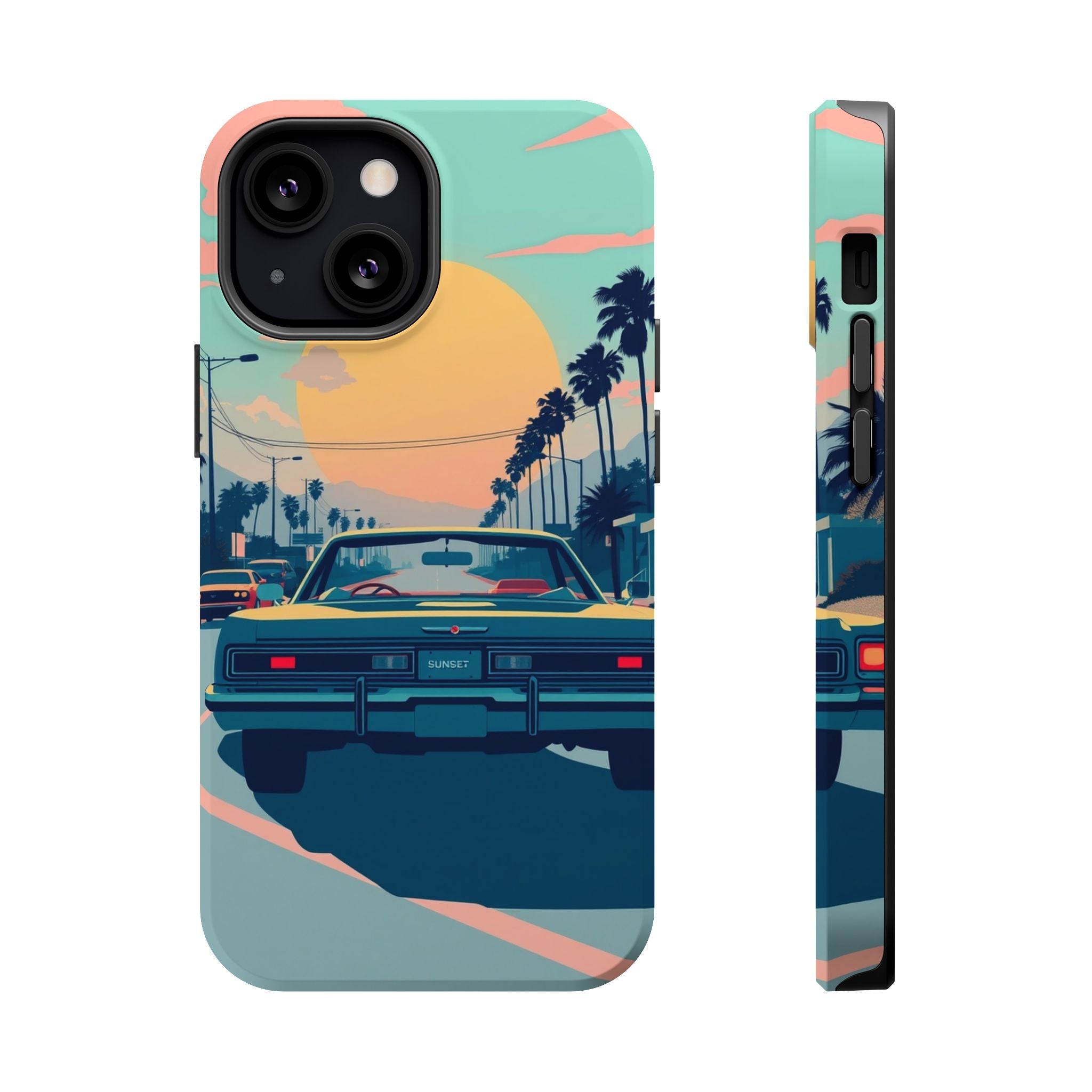 iPhone Sunset Drive 80s Pop Art Bold Slim Everyday Designer Case · iPhone Case
