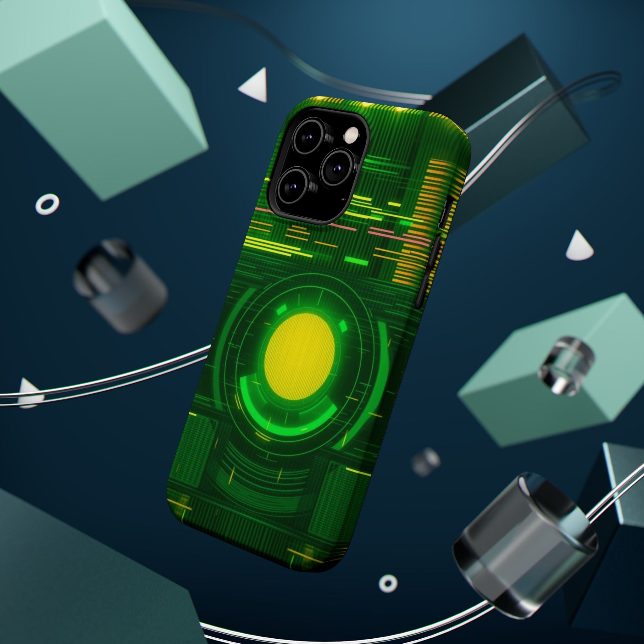 iPhone Emerald Green And Gold VHS Static Slim Everyday Designer Case · iPhone Ca