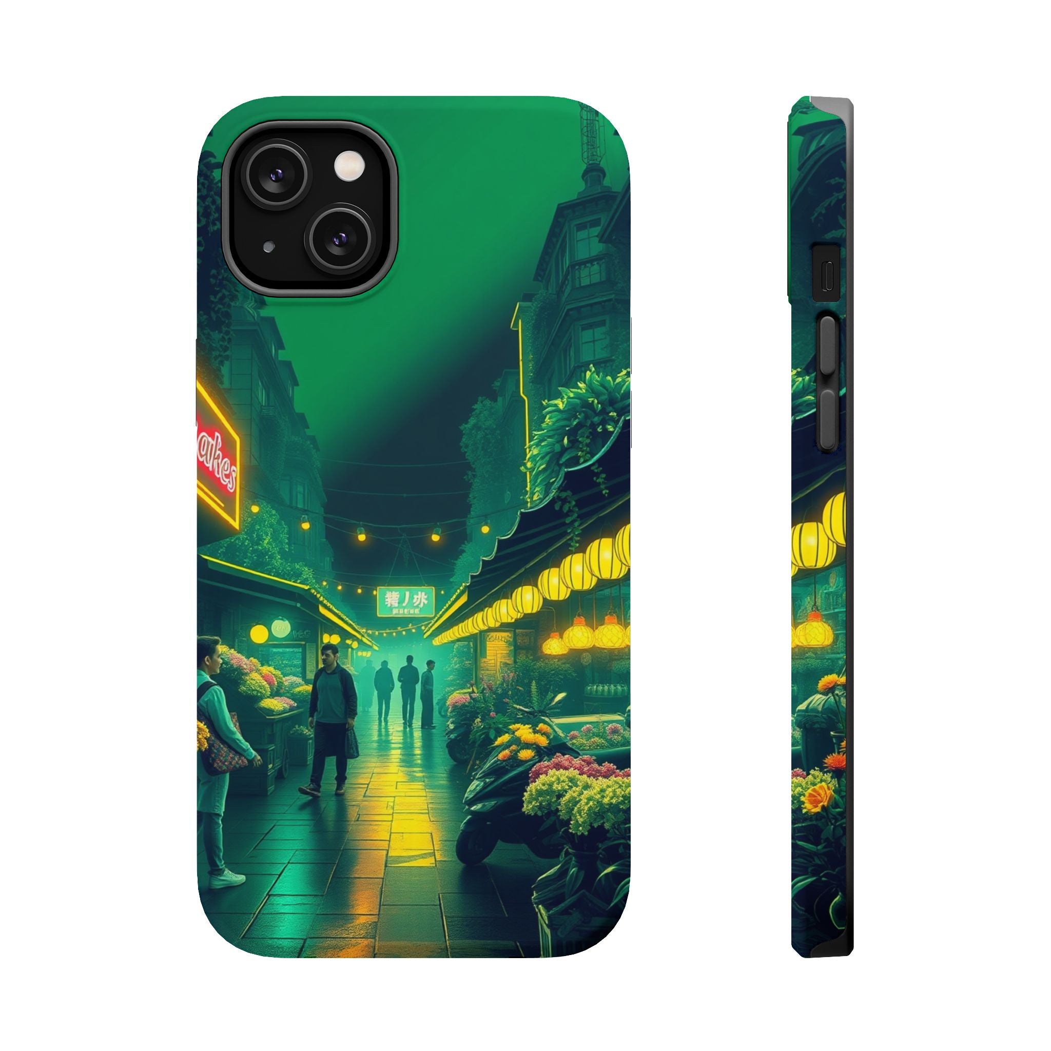 iPhone Flower Market Neon Cyberpunk Slim Everyday Designer Case · iPhone Case