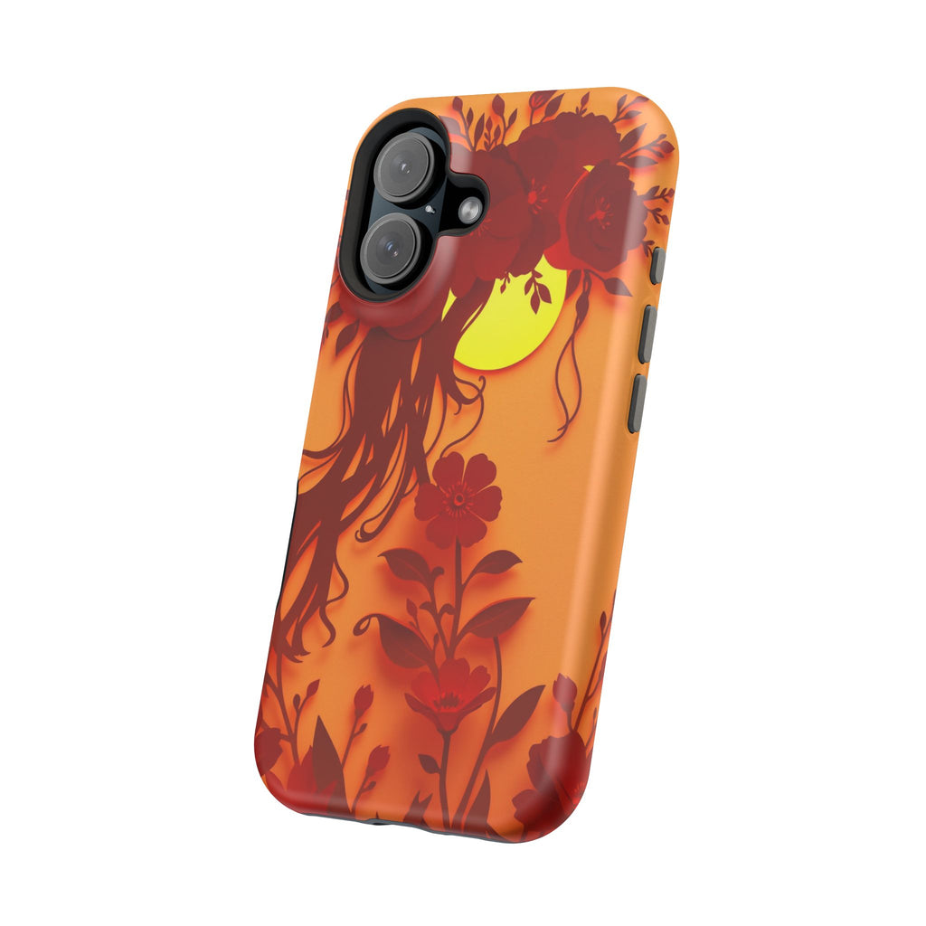 iPhone Sunset Amber And Peach Floral Crown Slim iPhone Everyday · iPhone Case