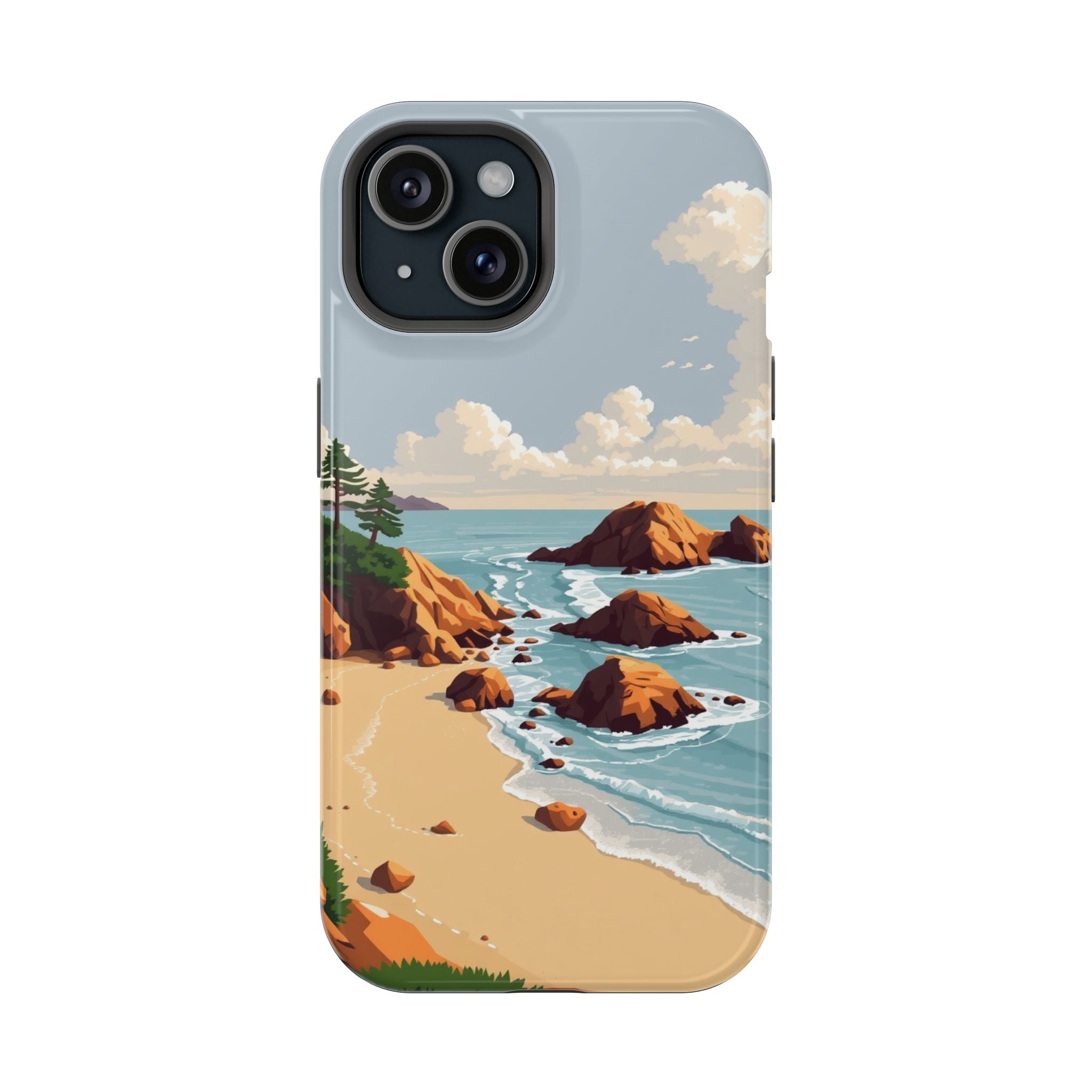 iPhone Mustard And Rust Pebble Beach Slim Everyday Designer Case · iPhone Case