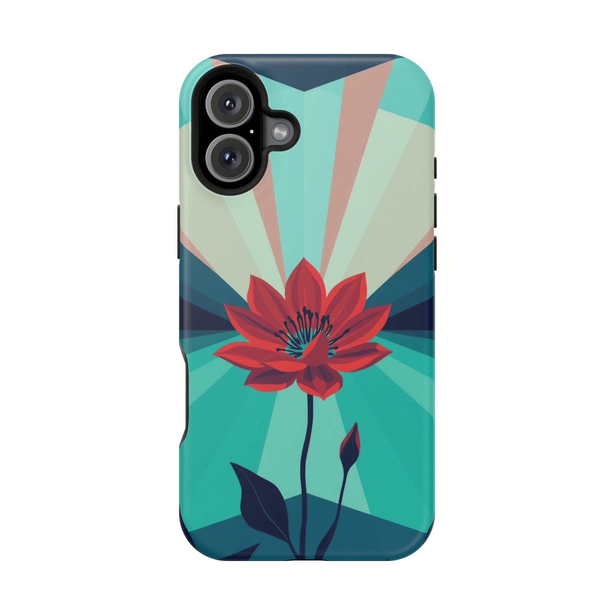 iPhone Teal And Coral Night Bloomer Slim Everyday Designer Case · iPhone Case