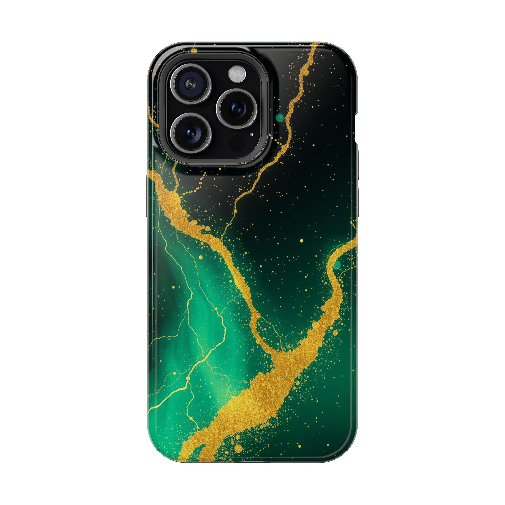 iPhone Emerald Green And Gold Petal Storm Slim iPhone Everyday Designer · iPhone