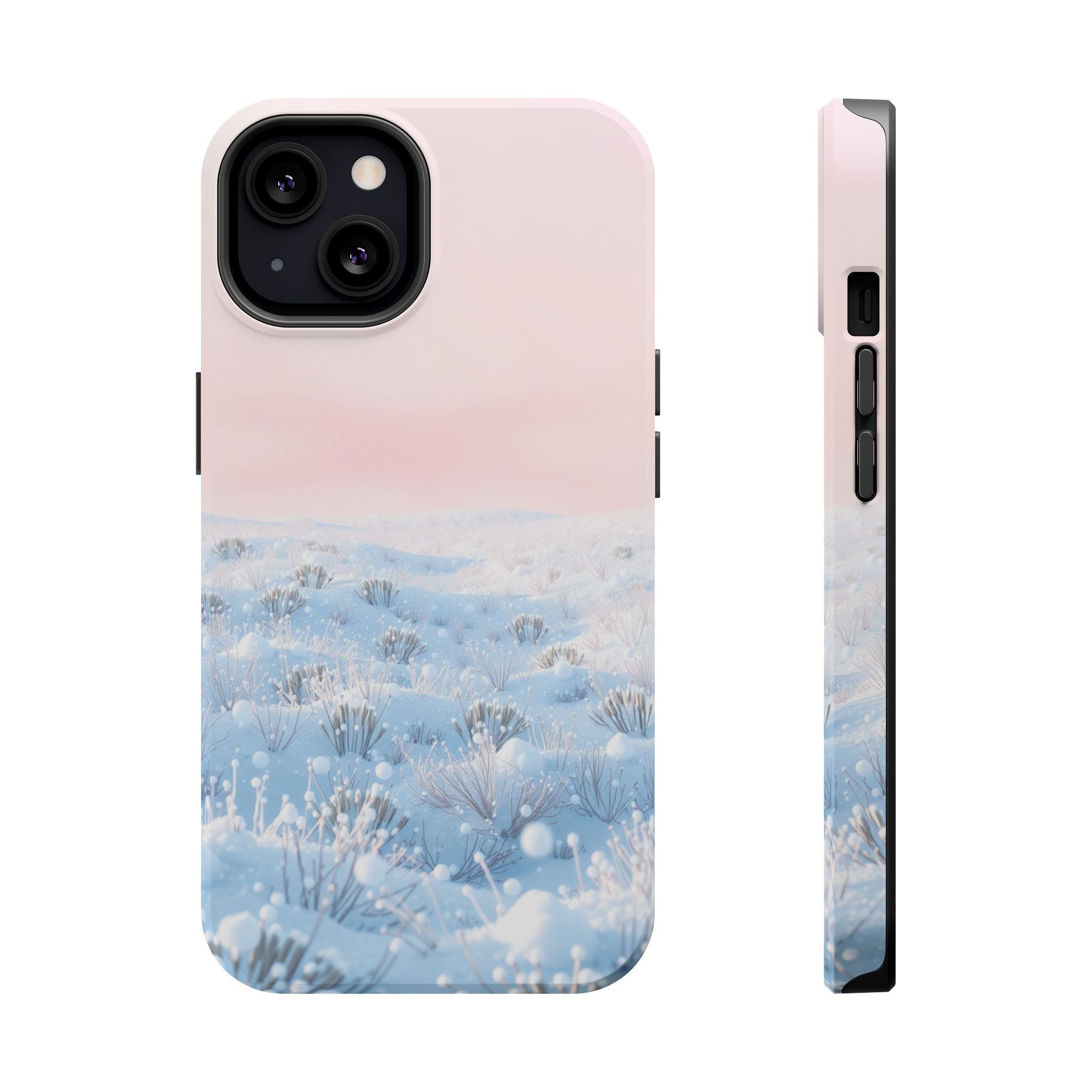iPhone Mint And Blush Snow Field Bold Modern Everyday Snap Case · iPhone Case