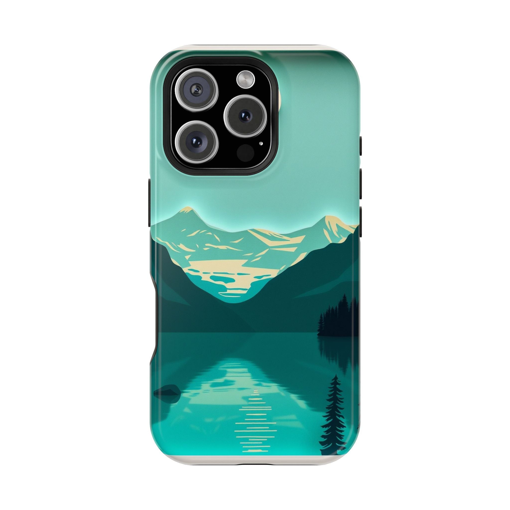 iPhone Glacier Lake Paper Cut Art Bold Modern Everyday Snap Case · iPhone Case