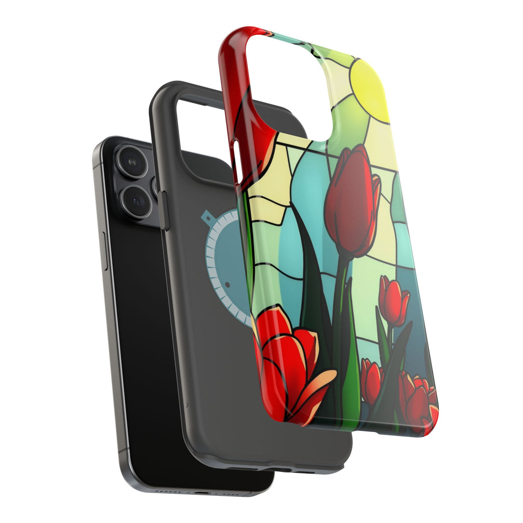 iPhone Tulip Row Stained Glass Slim Everyday Designer Case · iPhone Case