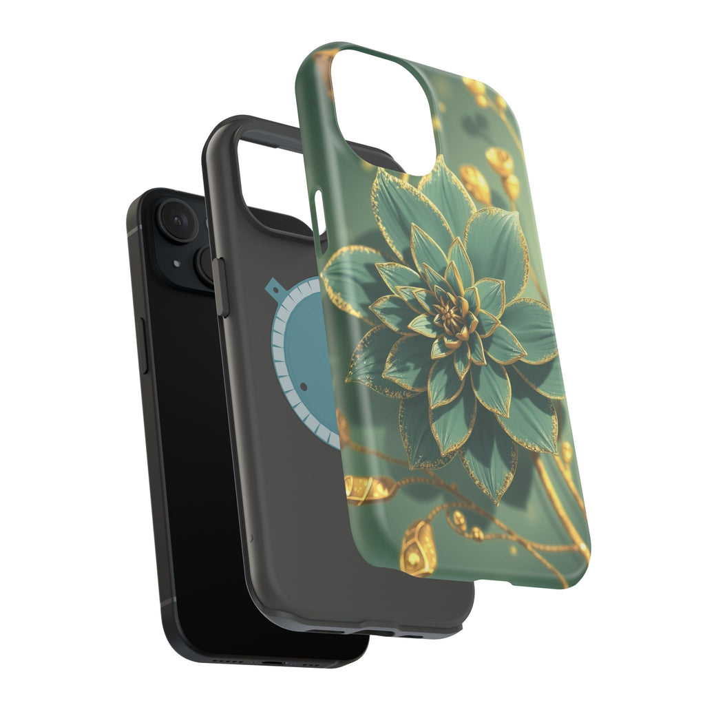 iPhone Floral Gold Foil Pixel Art -Bit Slim Everyday Designer Case · iPhone Case