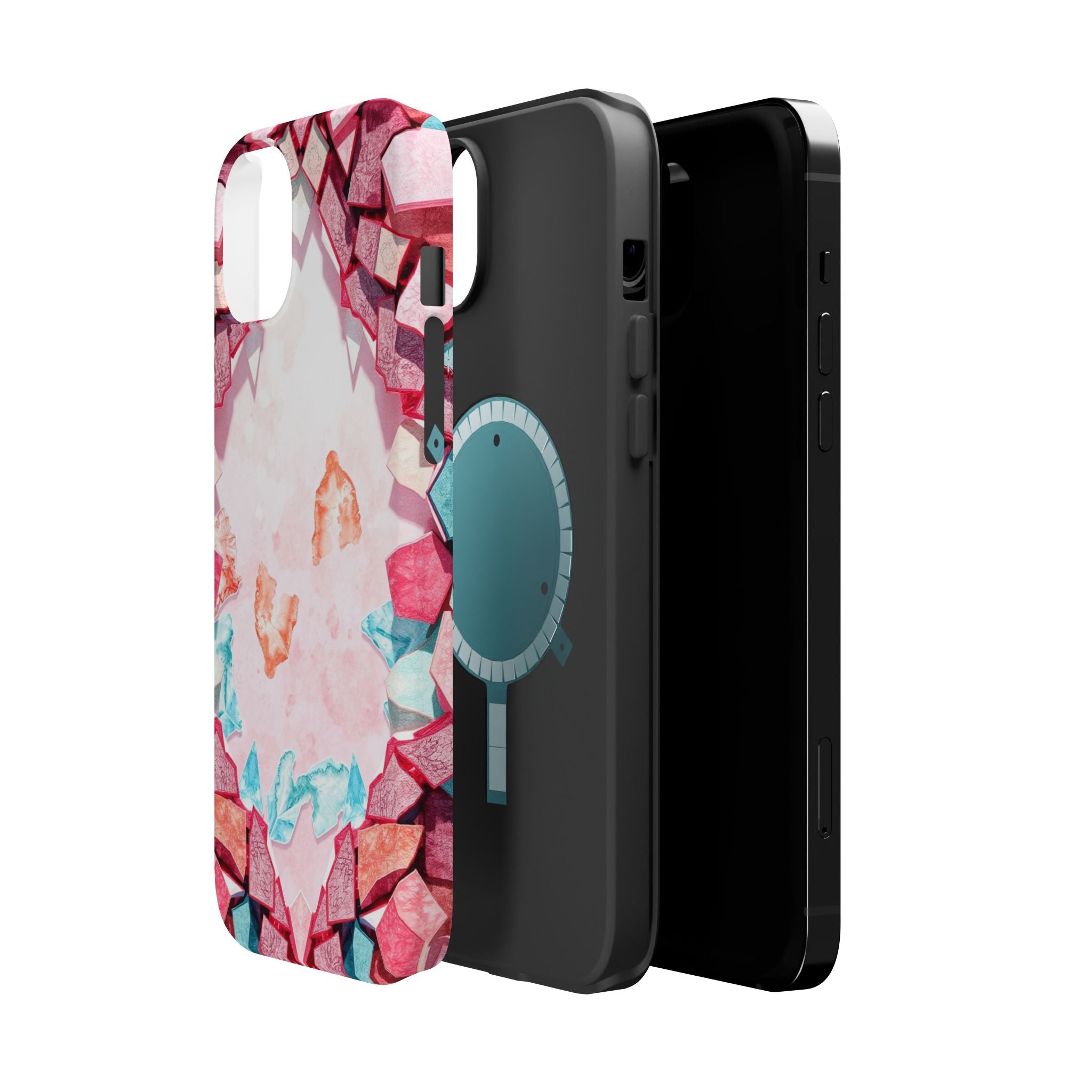 iPhone Mint And Blush Mosaic Shards Slim Everyday Designer Case · iPhone Case